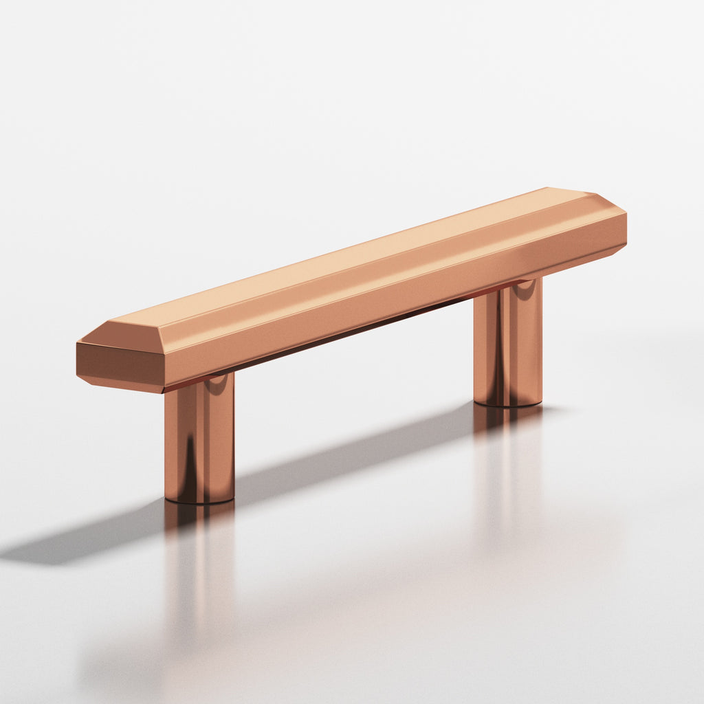 Colonial Bronze Series 271 6" Rectangular Beveled Cabinet Pull With Straight Posts Polished Copper / 6"