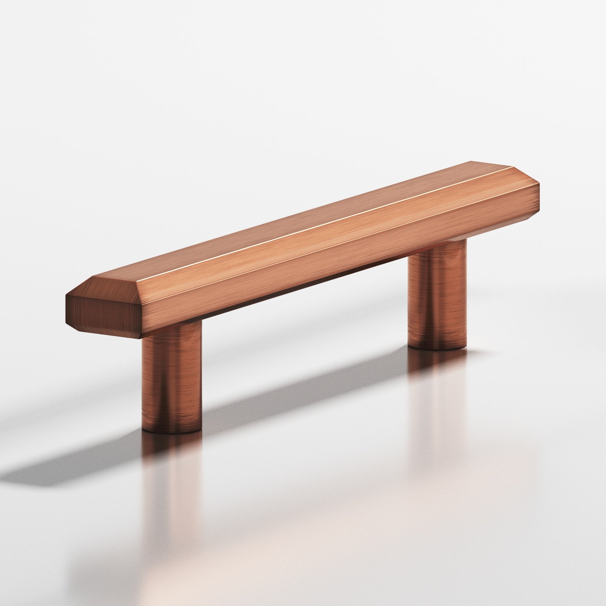 Colonial Bronze Series 271 4" Rectangular Beveled Cabinet Pull With Straight Posts Antique Copper / 4"