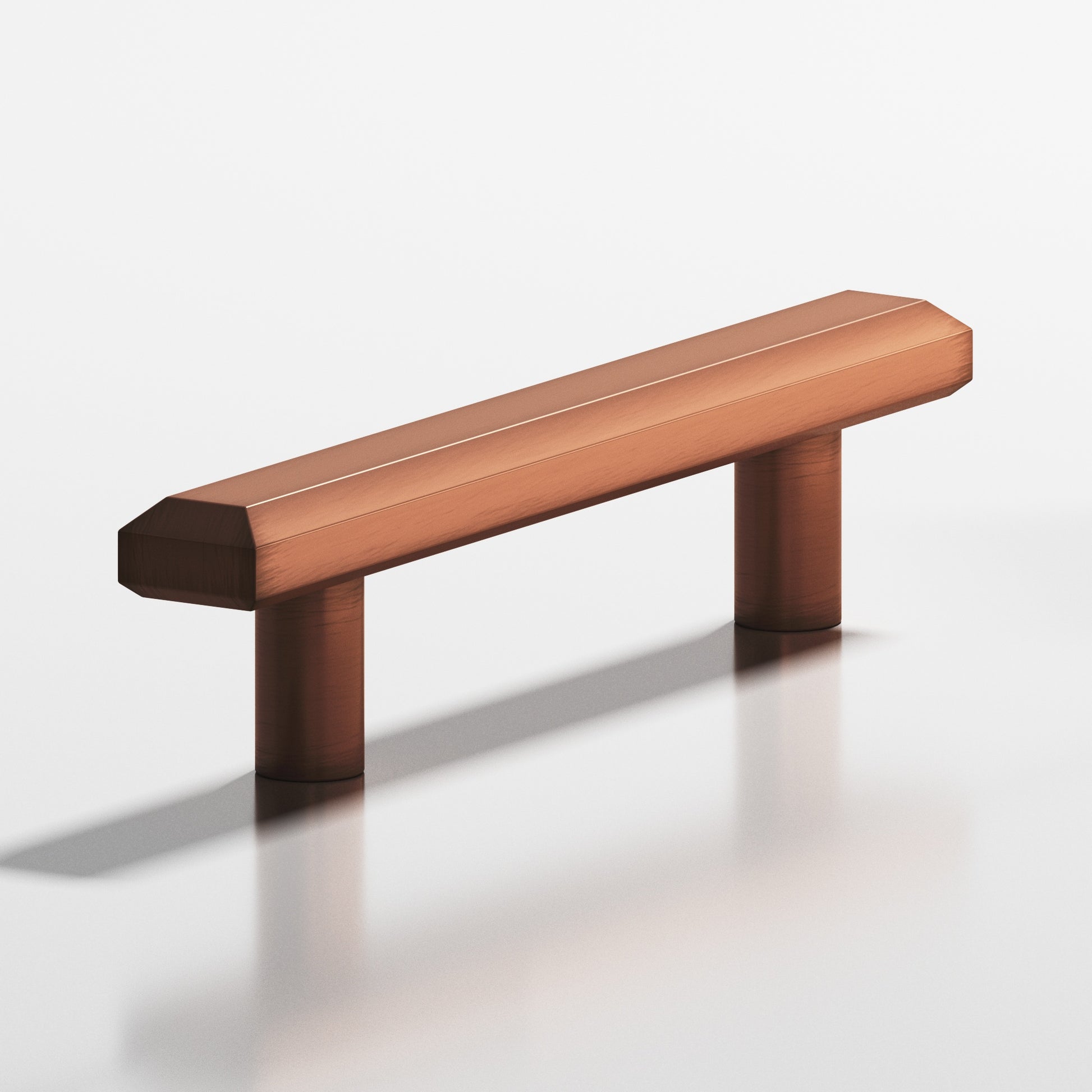 Colonial Bronze Series 271 8" Rectangular Beveled Cabinet Pull With Straight Posts Matte Antique Copper / 8"