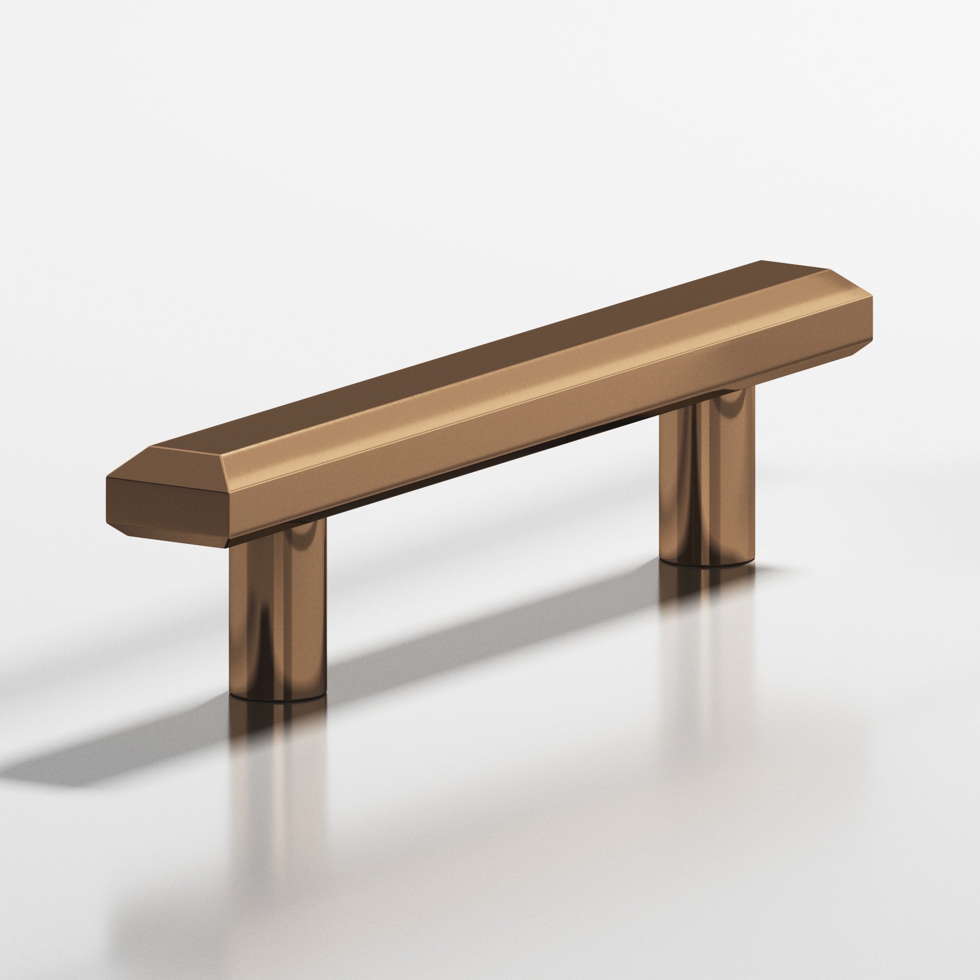 Colonial Bronze Series 271 8" Rectangular Beveled Cabinet Pull With Straight Posts Polished Bronze / 8"