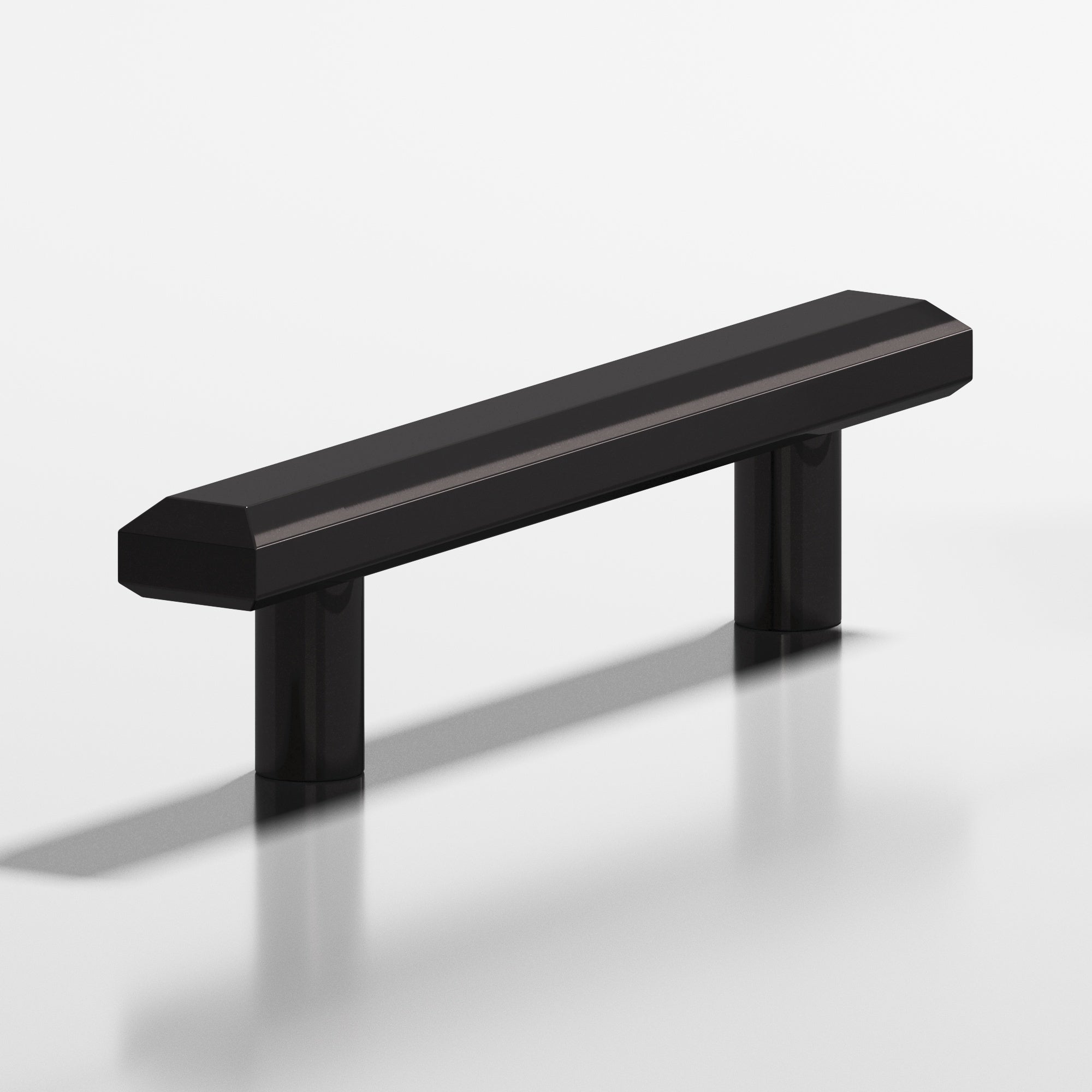 Colonial Bronze Series 275 12" Rectangular Beveled Appliance Pull With Straight Posts Satin Black / 12"