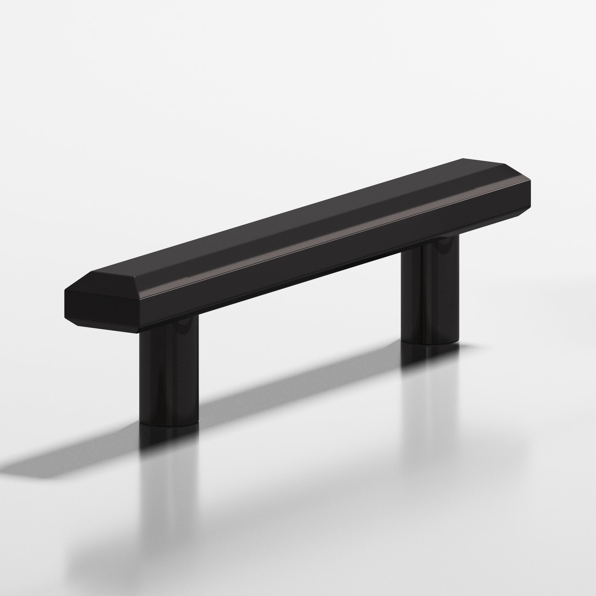 Colonial Bronze Series 275 18" Rectangular Beveled Appliance Pull With Straight Posts Satin Black / 18"