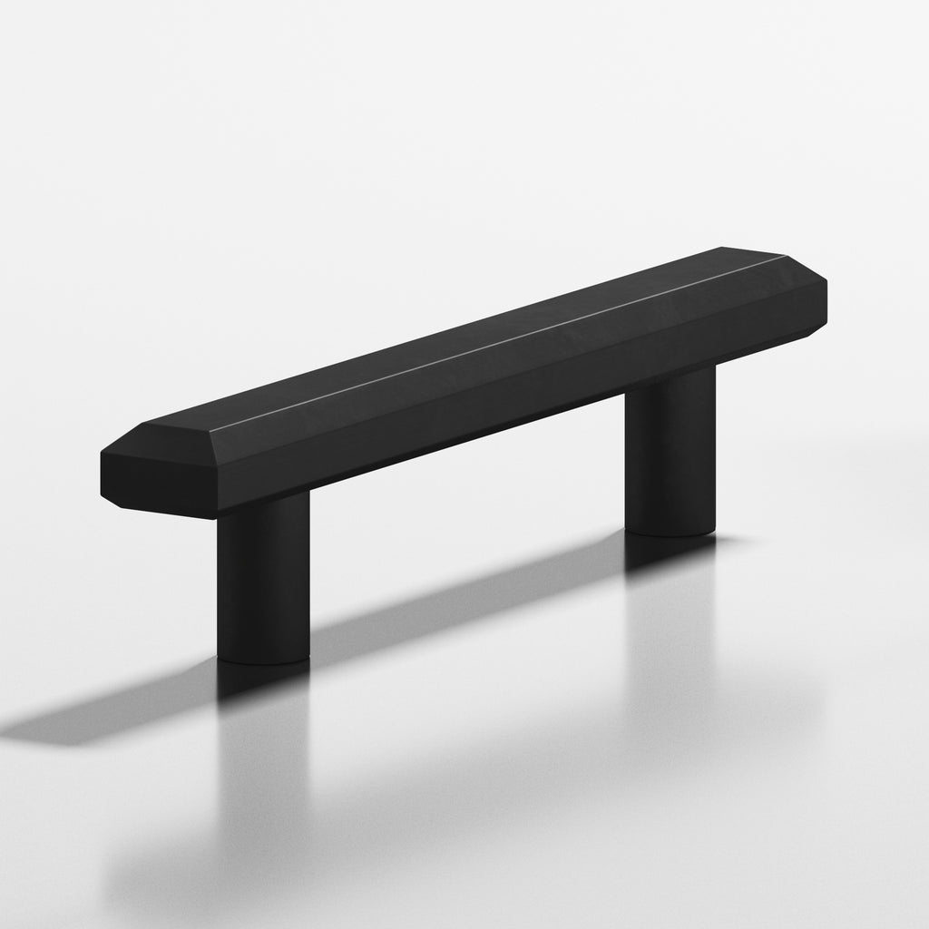 Colonial Bronze Series 270 8" Rectangular Beveled Cabinet Pull With Straight Posts Matte Satin Black / 8"