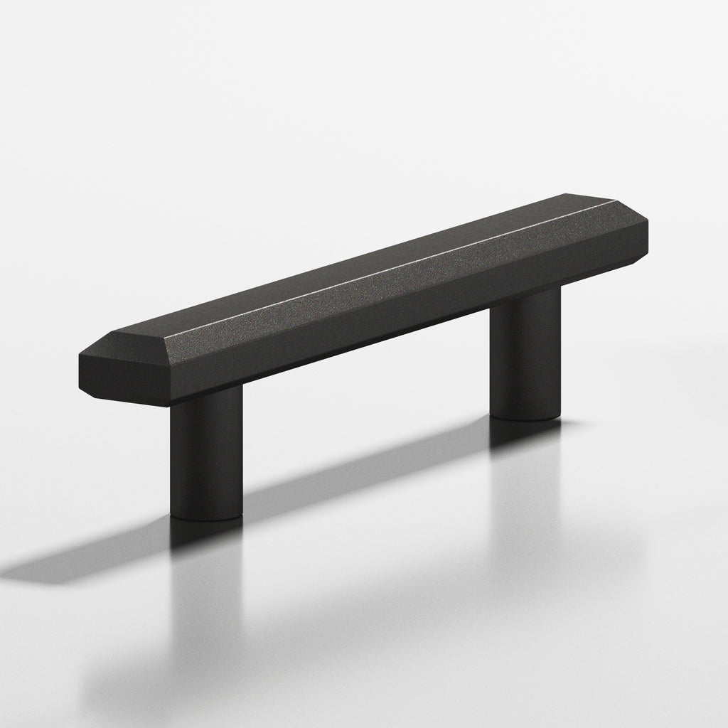 Colonial Bronze Series 271 4" Rectangular Beveled Cabinet Pull With Straight Posts Frost Black™ / 4"