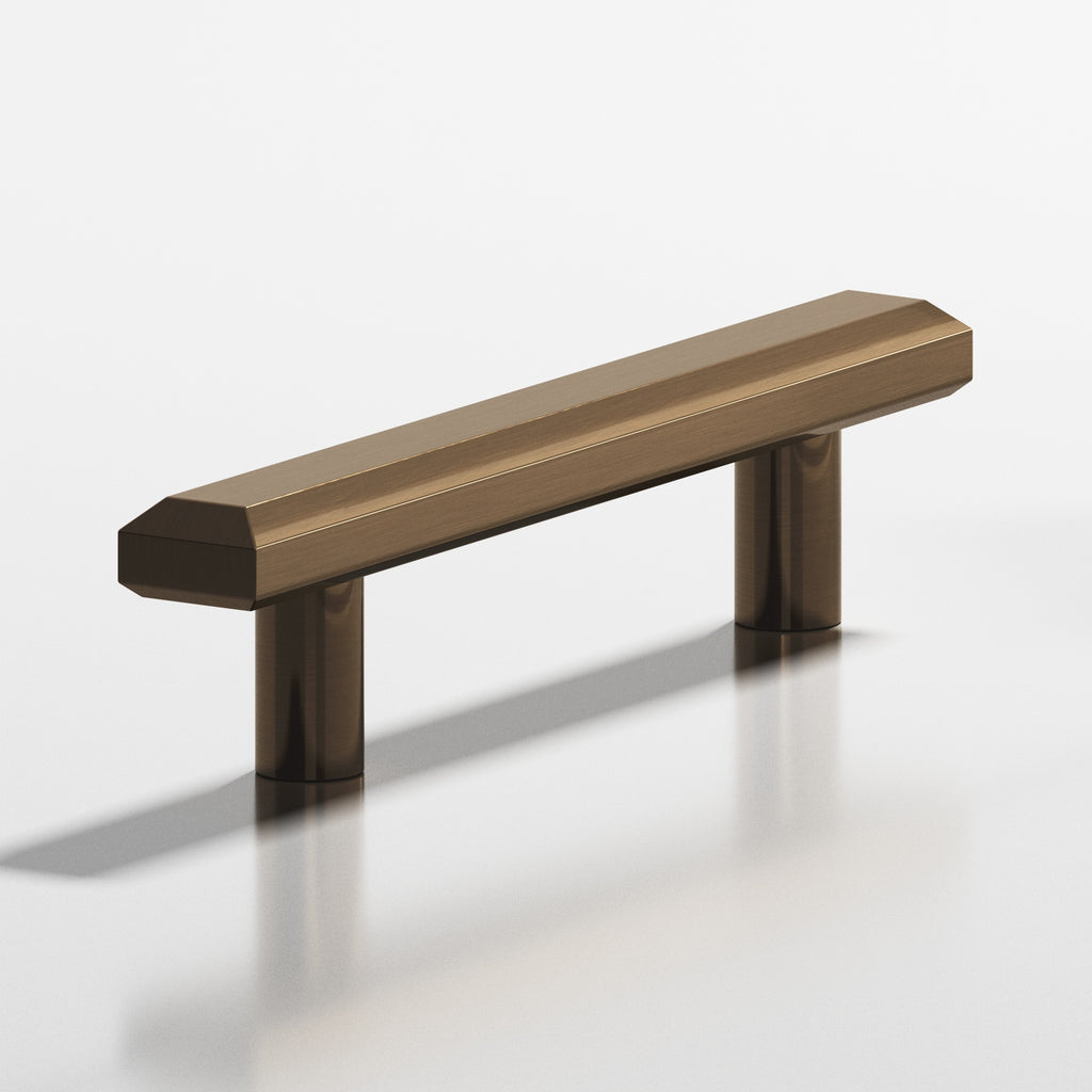 Colonial Bronze Series 270 8" Rectangular Beveled Cabinet Pull With Straight Posts Light Statuary Bronze / 8"