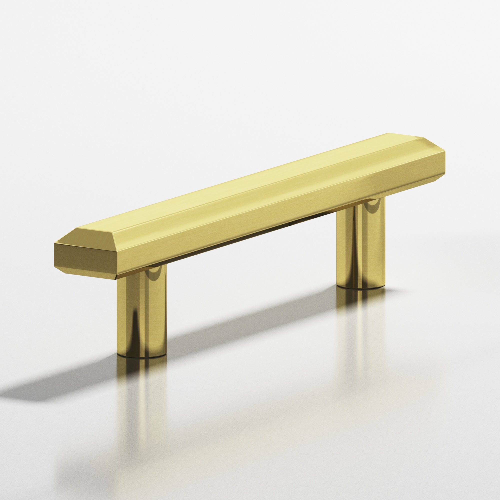 Colonial Bronze Series 271 4" Rectangular Beveled Cabinet Pull With Straight Posts Unlacquered Polished Brass / 4"