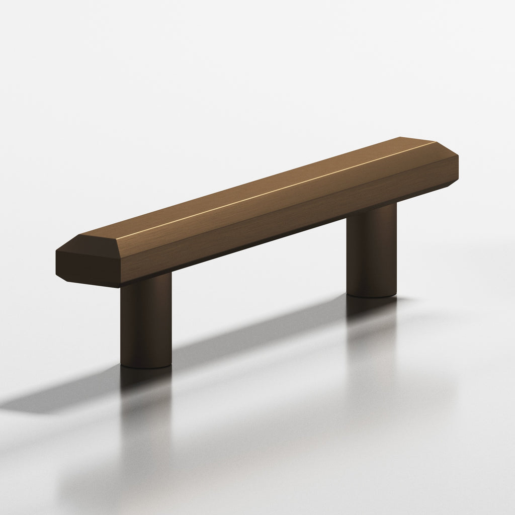 Colonial Bronze Series 270 8" Rectangular Beveled Cabinet Pull With Straight Posts Matte Oil Rubbed Bronze / 8"