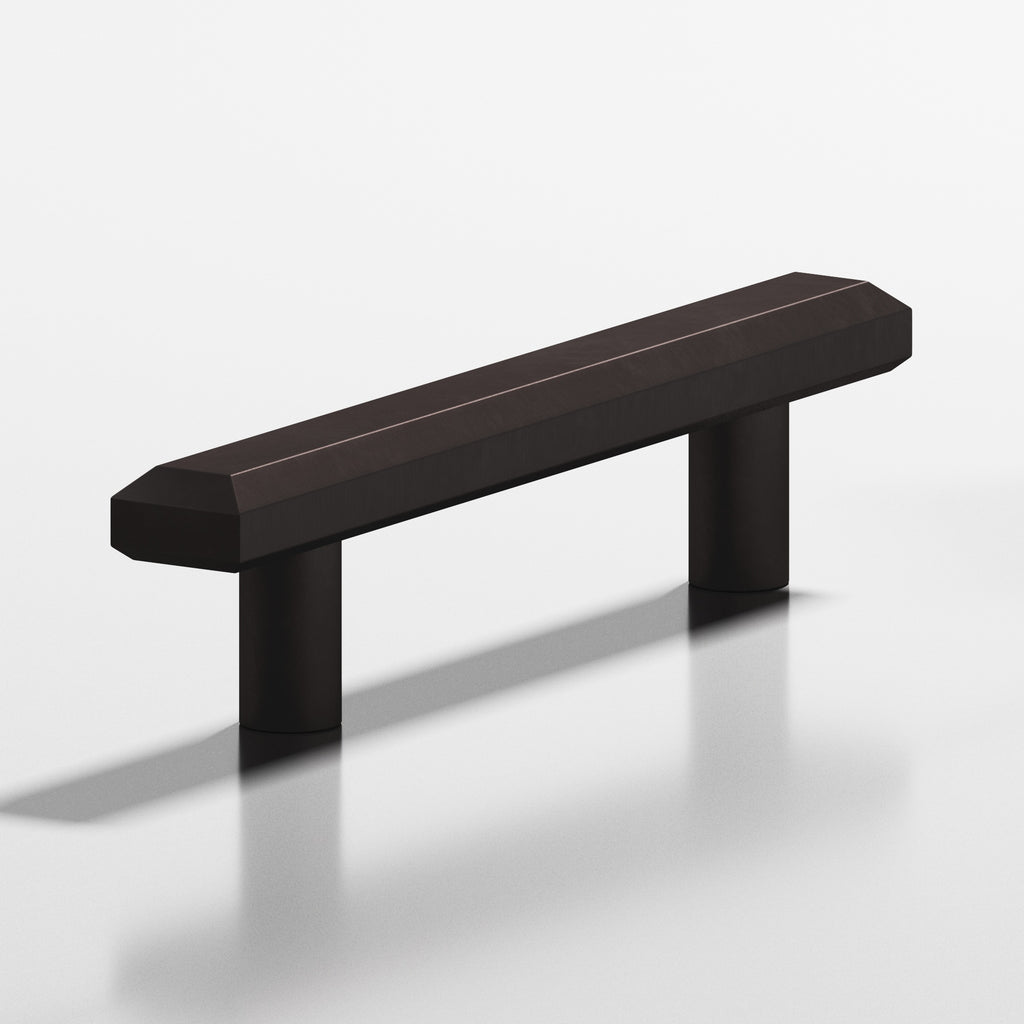 Colonial Bronze Series 270 8" Rectangular Beveled Cabinet Pull With Straight Posts Matte Dark Statuary Bronze / 8"