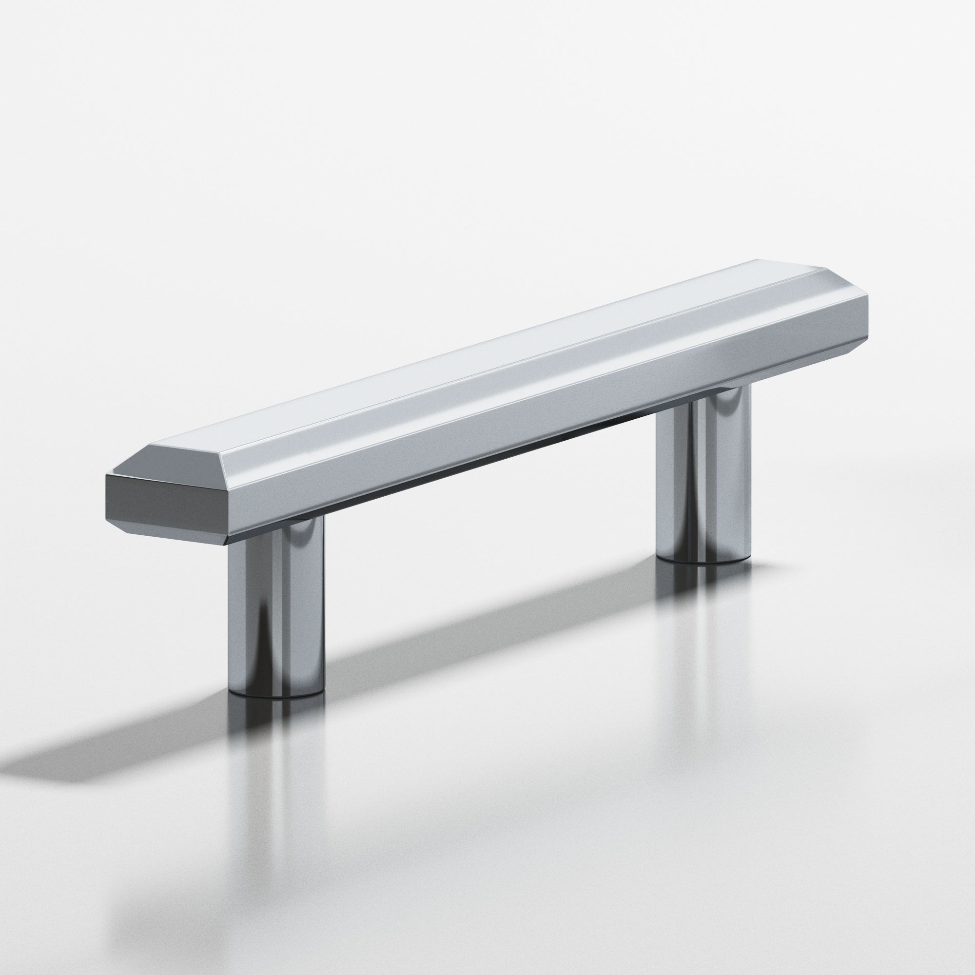 Colonial Bronze Series 275 8" Rectangular Beveled Appliance Pull With Straight Posts Polished Chrome / 8"