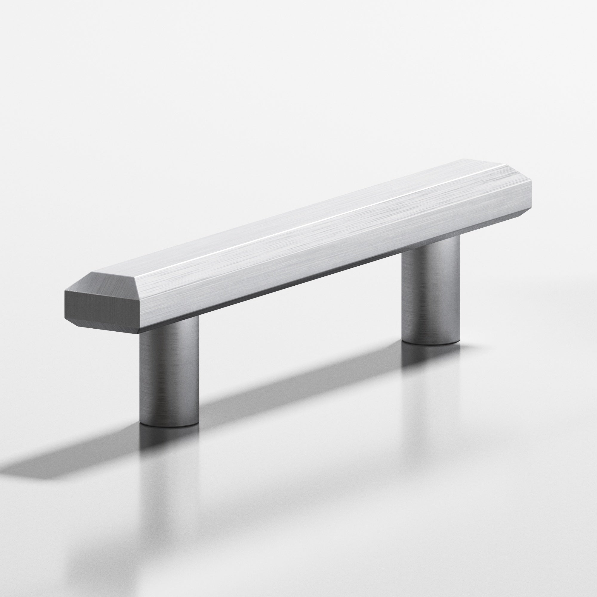 Colonial Bronze Series 271 10" Rectangular Beveled Cabinet Pull With Straight Posts Matte Satin Chrome / 10"