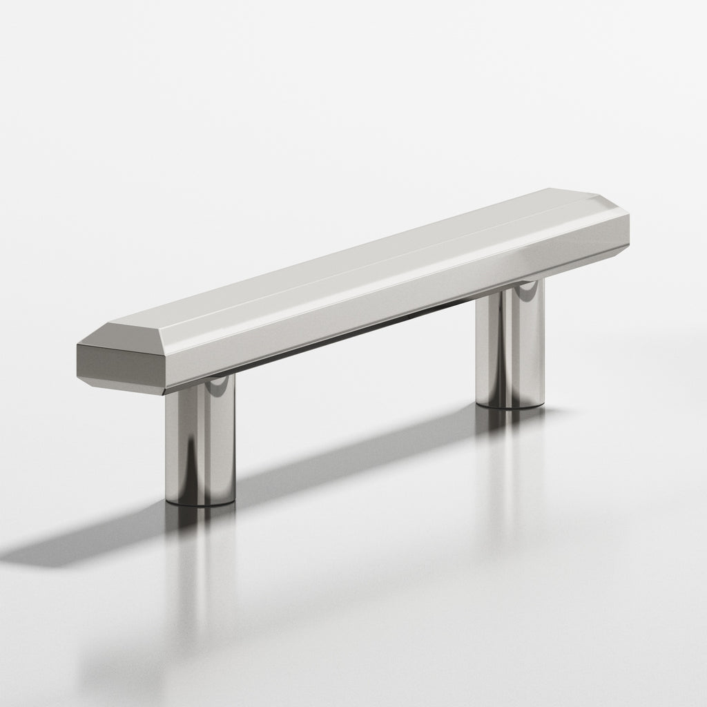 Colonial Bronze Series 270 8" Rectangular Beveled Cabinet Pull With Straight Posts Polished Nickel / 8"