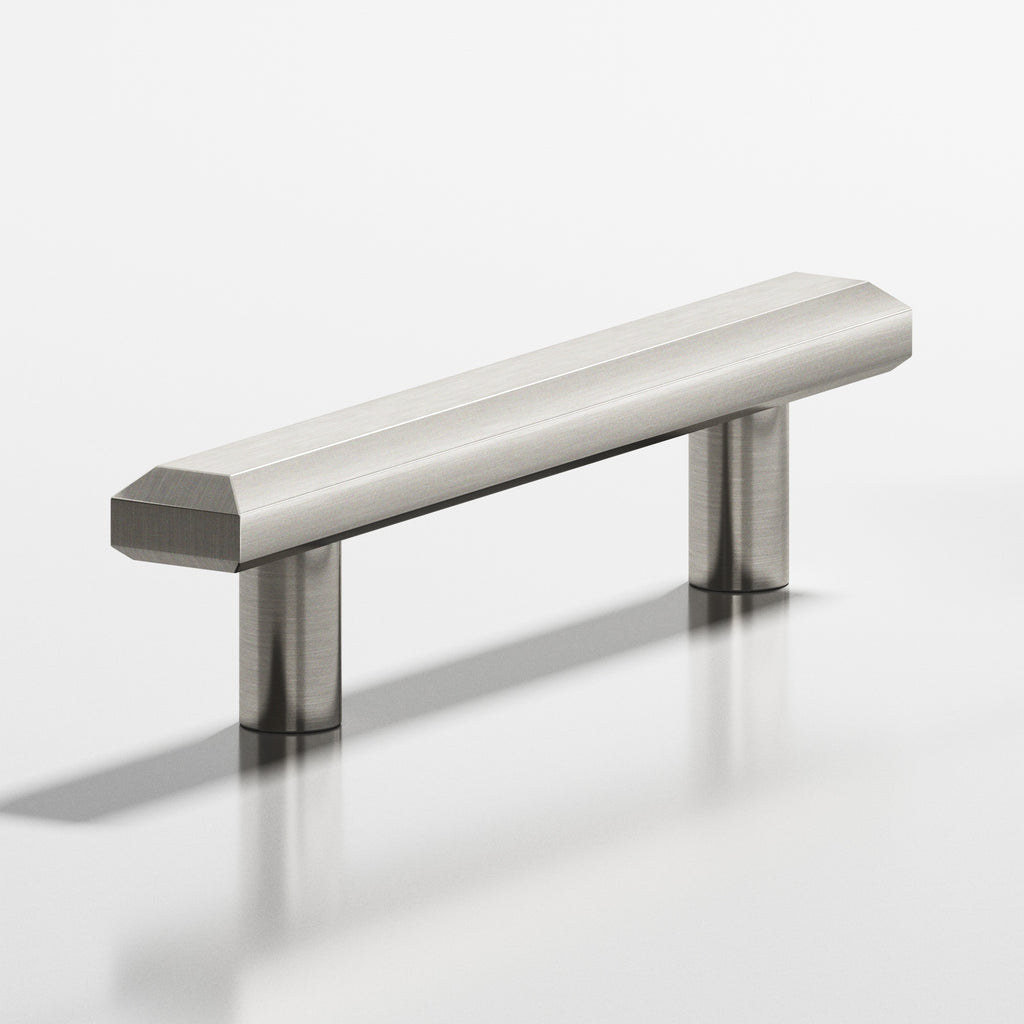 Colonial Bronze Series 271 8" Rectangular Beveled Cabinet Pull With Straight Posts Satin Nickel / 8"