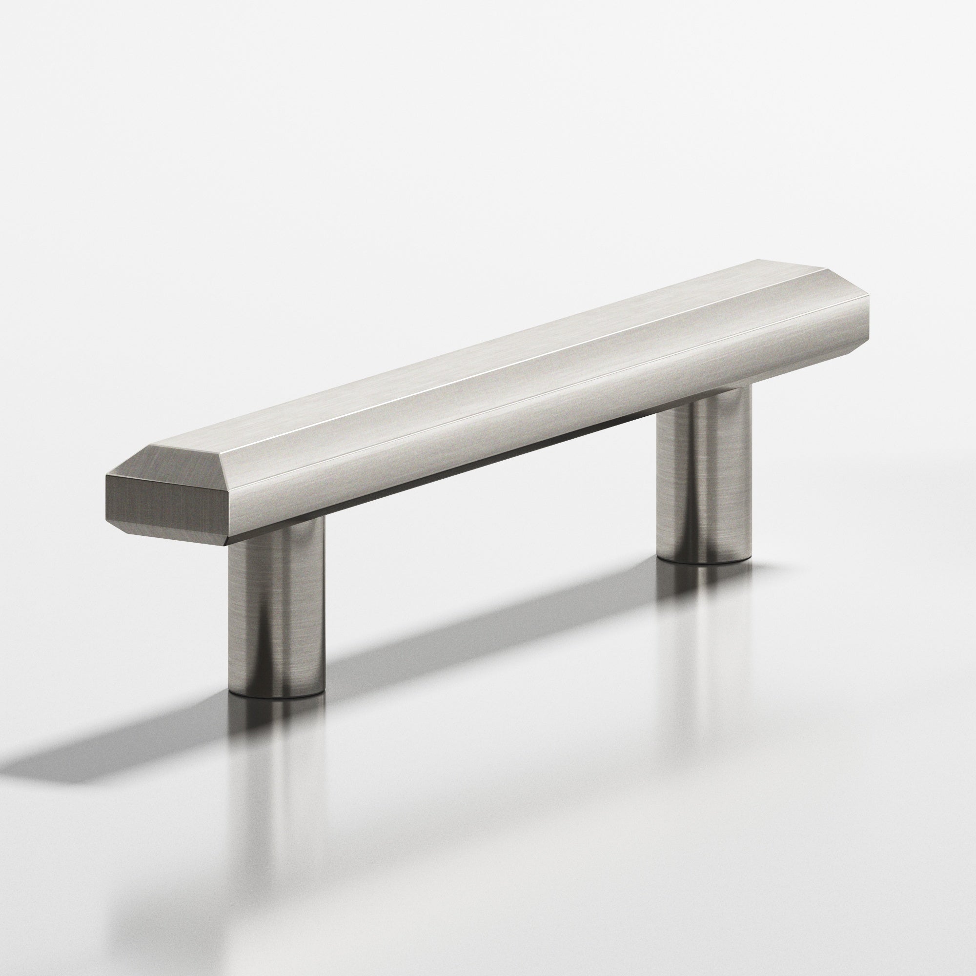 Colonial Bronze Series 270 6" Rectangular Beveled Cabinet Pull With Straight Posts Satin Nickel / 6"