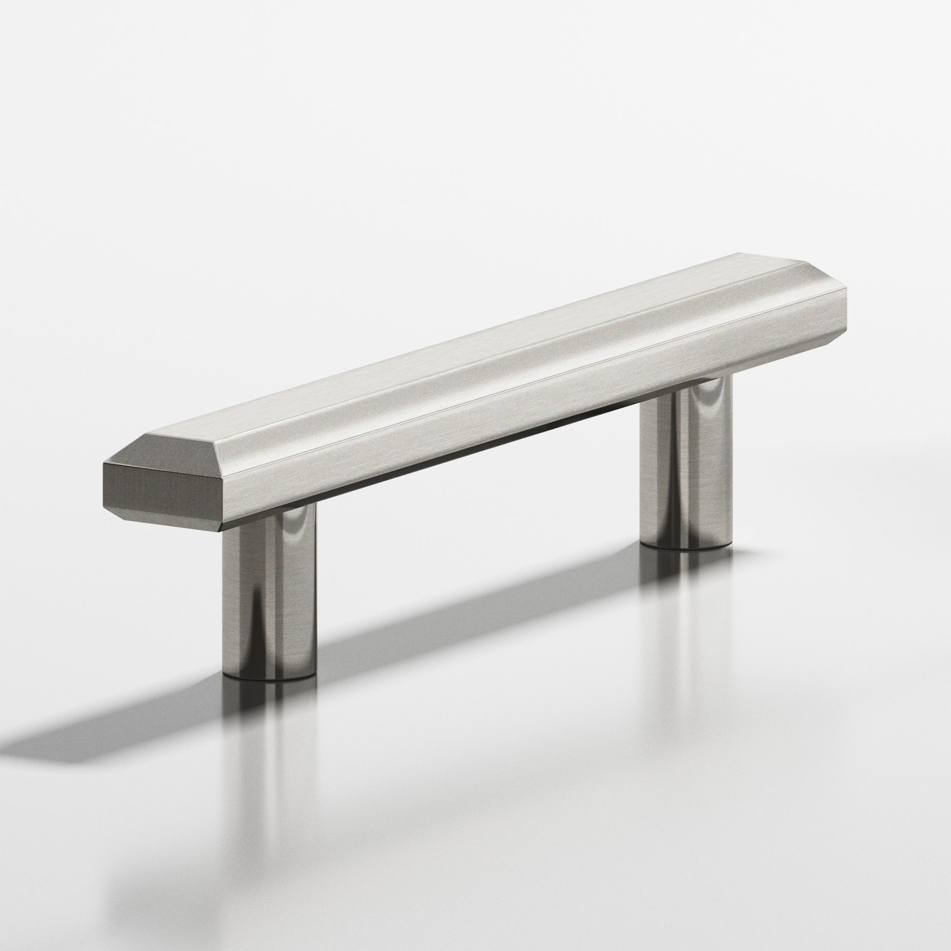 Colonial Bronze Series 271 4" Rectangular Beveled Cabinet Pull With Straight Posts Nickel Stainless / 4"