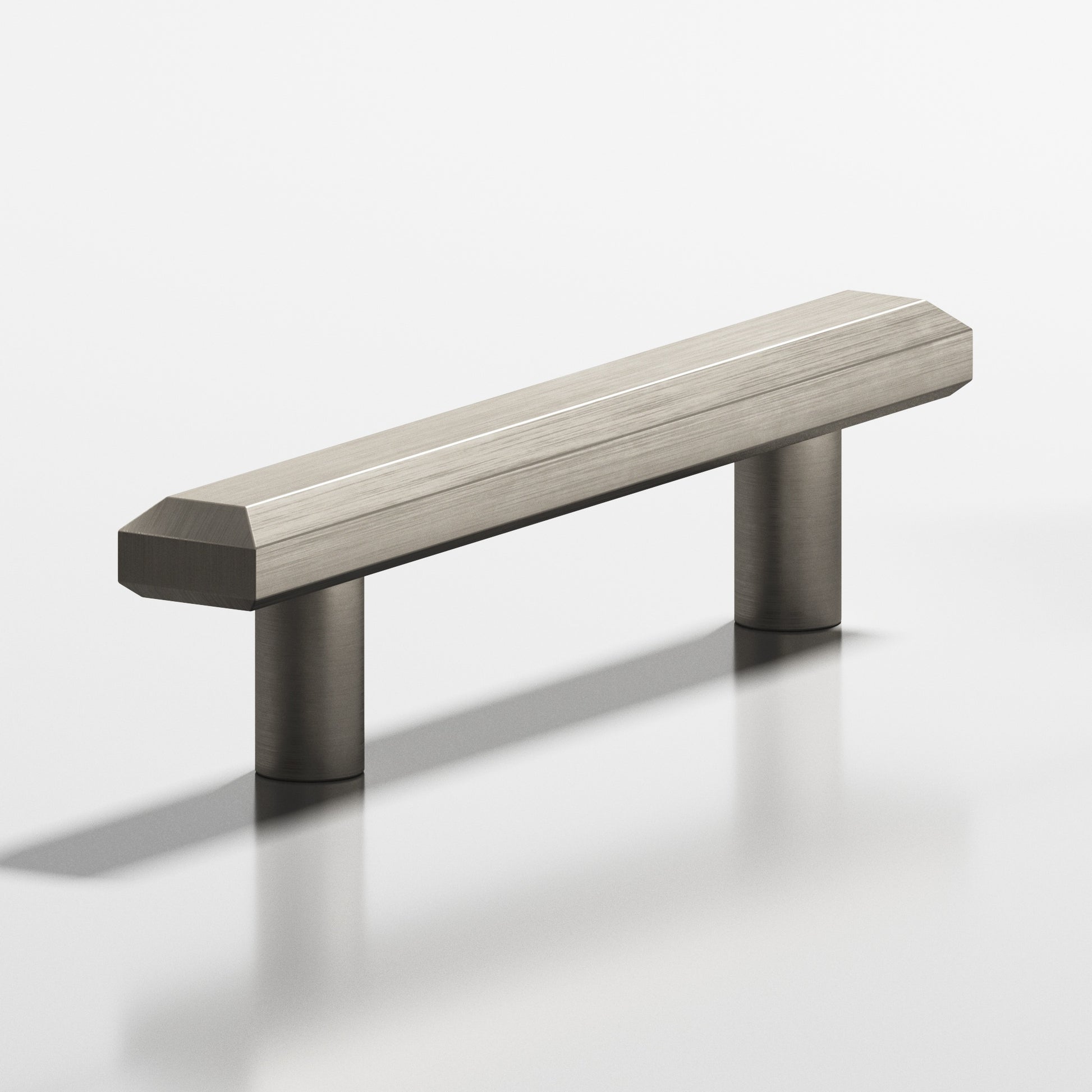 Colonial Bronze Series 270 6" Rectangular Beveled Cabinet Pull With Straight Posts Matte Pewter / 6"