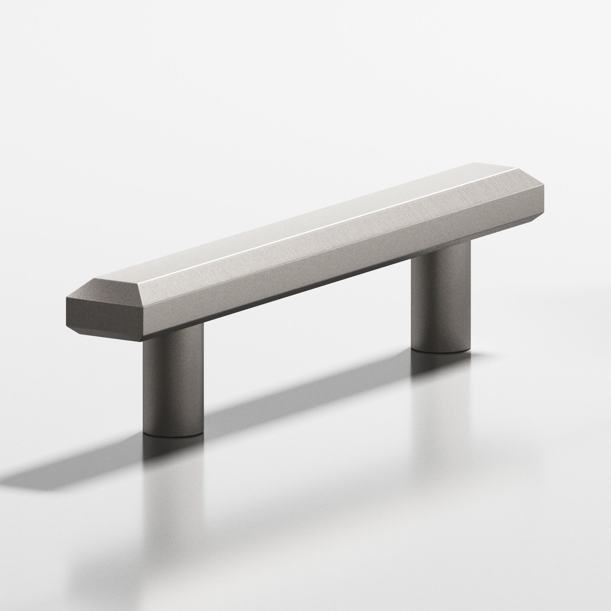 Colonial Bronze Series 271 4" Rectangular Beveled Cabinet Pull With Straight Posts Frost Nickel™ / 4"