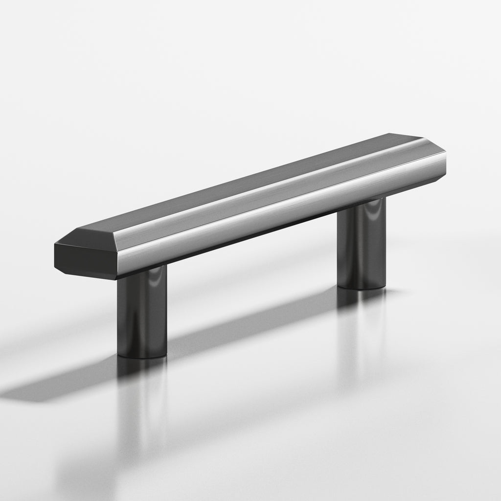 Colonial Bronze Series 270 8" Rectangular Beveled Cabinet Pull With Straight Posts Graphite / 8"