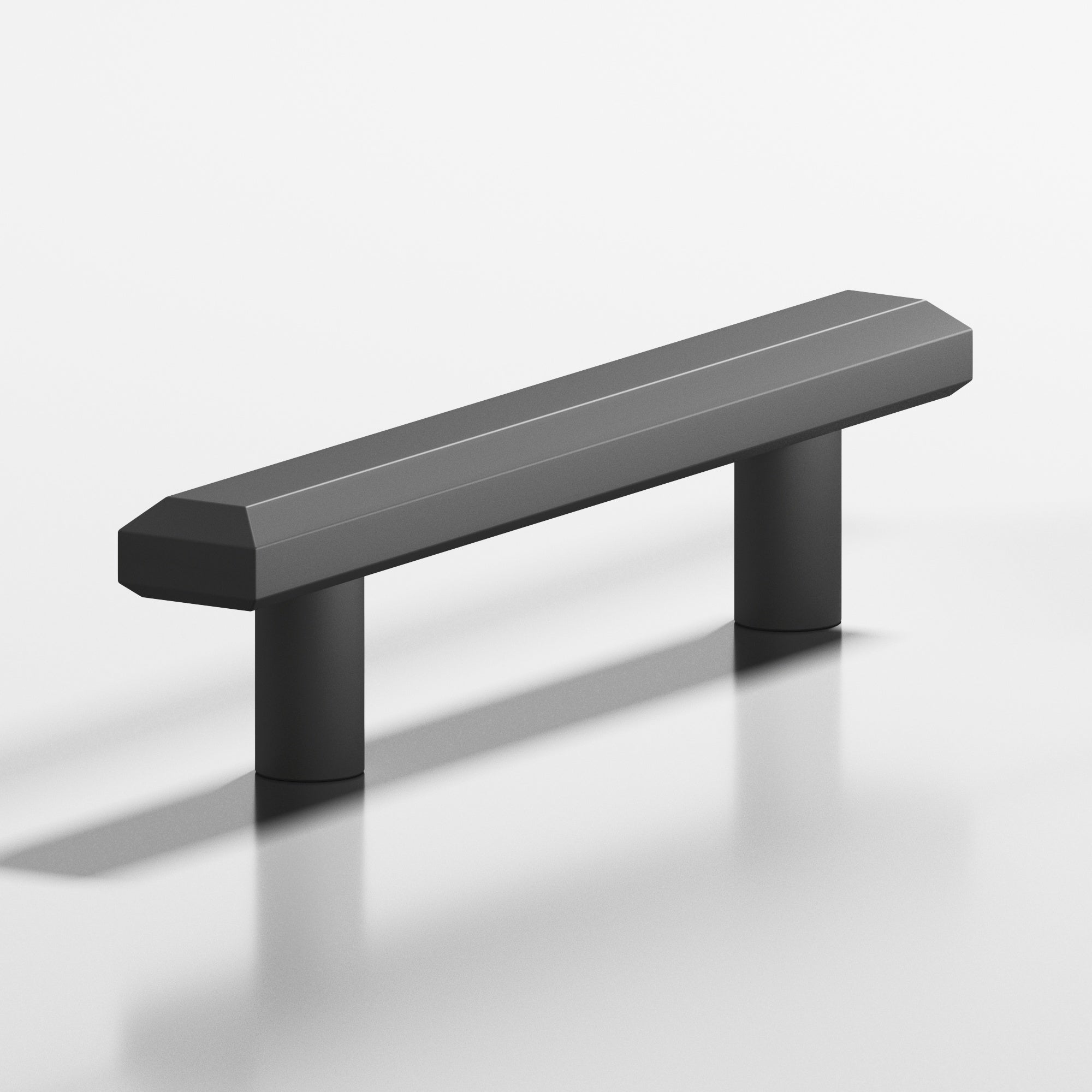 Colonial Bronze Series 271 10" Rectangular Beveled Cabinet Pull With Straight Posts Matte Graphite / 10"