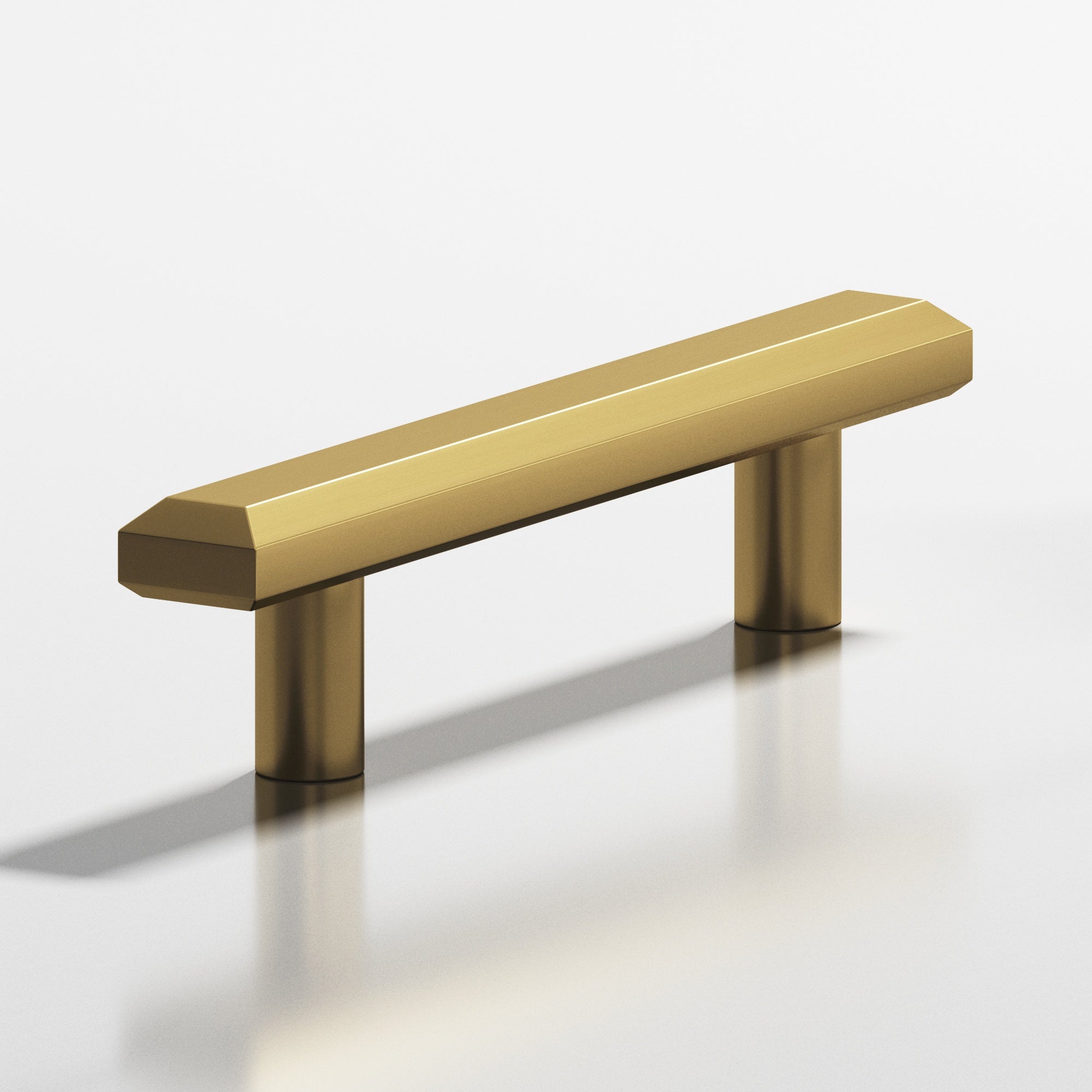 Colonial Bronze Series 271 8" Rectangular Beveled Cabinet Pull With Straight Posts Unlacquered Satin Brass / 8"