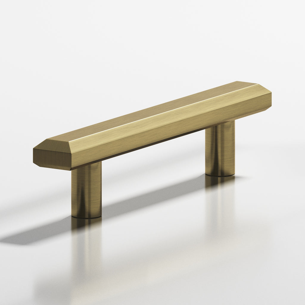 Colonial Bronze Series 271 10" Rectangular Beveled Cabinet Pull With Straight Posts Antique Brass / 10"