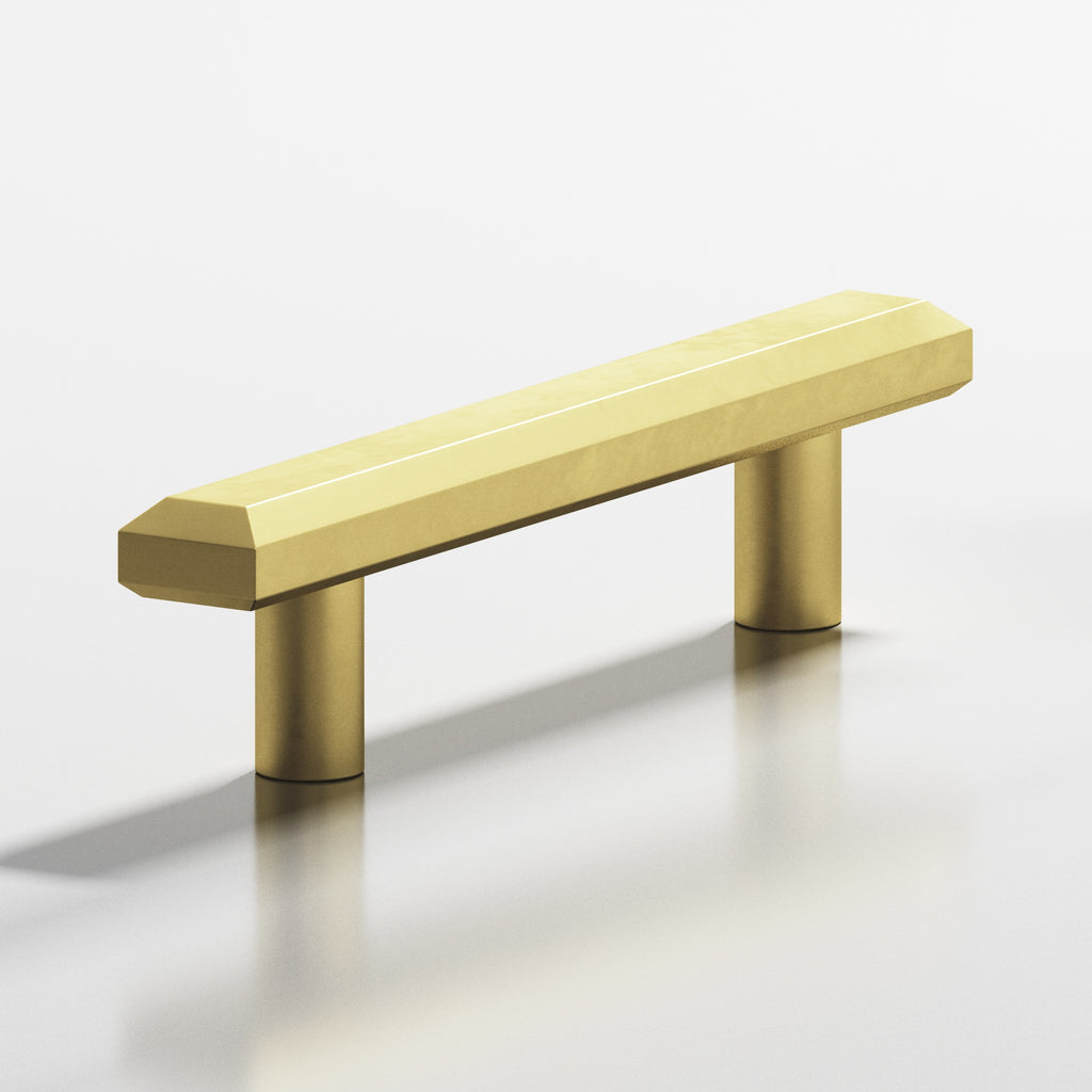 Colonial Bronze Series 271 8" Rectangular Beveled Cabinet Pull With Straight Posts Matte Satin Brass / 8"