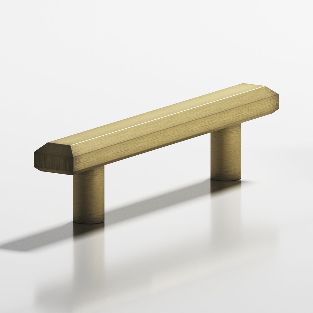 Colonial Bronze Series 271 6" Rectangular Beveled Cabinet Pull With Straight Posts Matte Antique Satin Brass / 6"