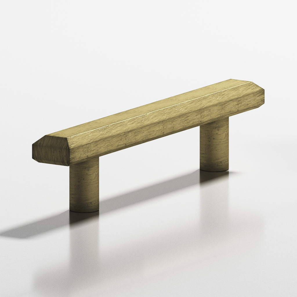 Colonial Bronze Series 271 6" Rectangular Beveled Cabinet Pull With Straight Posts Distressed Antique Brass / 6"