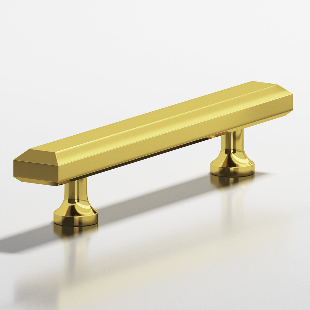 Colonial Bronze Series 272 6" Rectangular Beveled Cabinet Pull With Flared Posts French Gold / 6"
