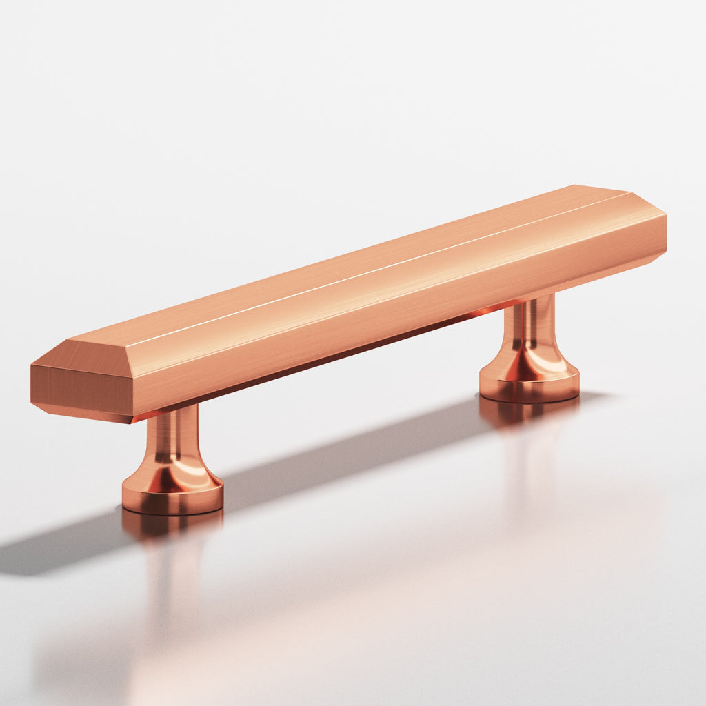 Colonial Bronze Series 273 8" Rectangular Beveled Cabinet Pull With Flared Posts Satin Copper / 8"