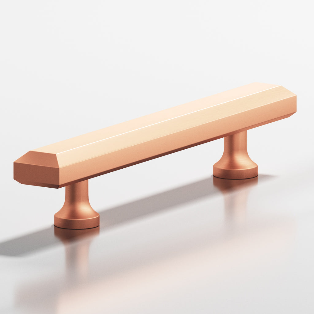 Colonial Bronze Series 272 8" Rectangular Beveled Cabinet Pull With Flared Posts Matte Satin Copper / 8"