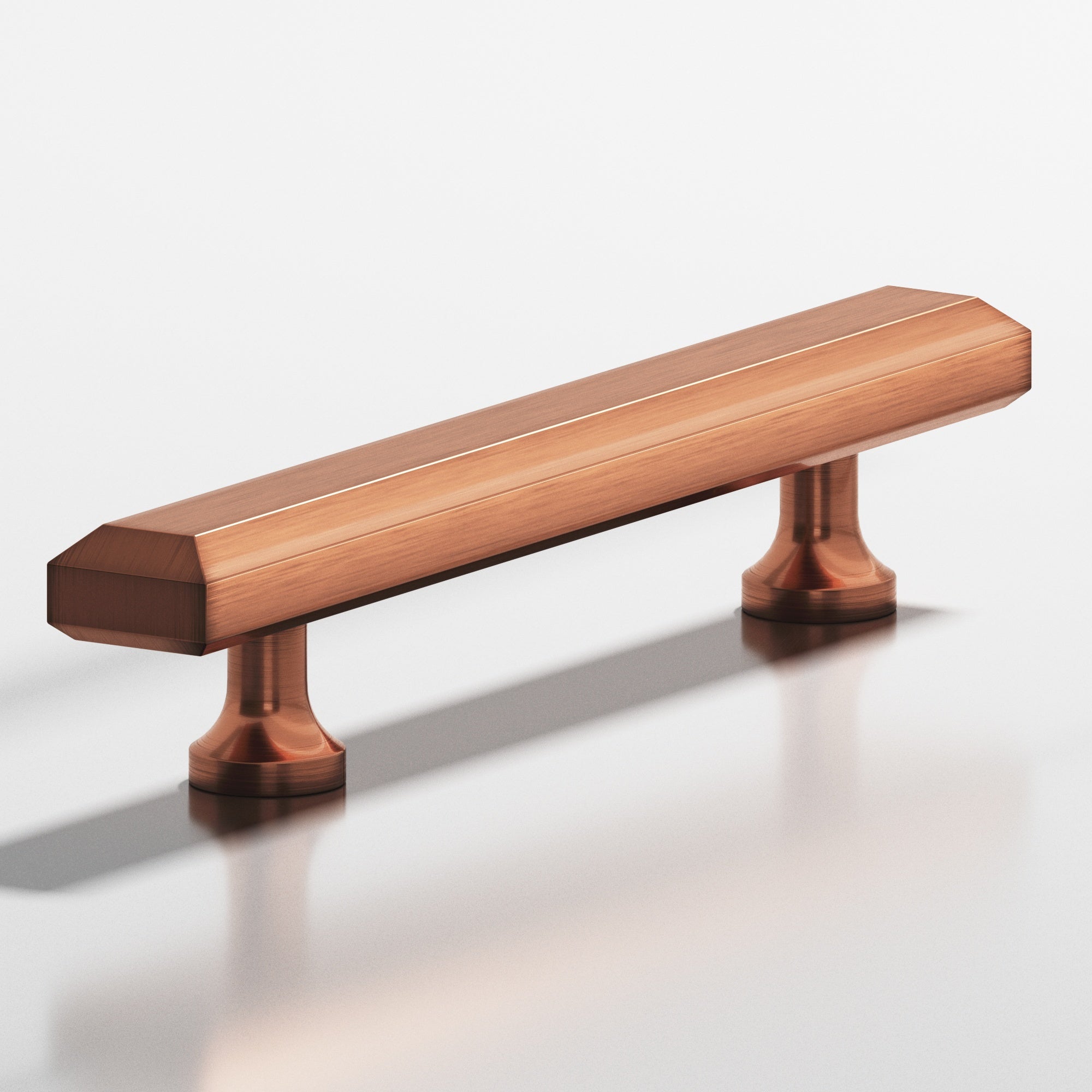 Colonial Bronze Series 276 18" Rectangular Beveled Appliance Pull With Flared Posts Antique Copper / 18"