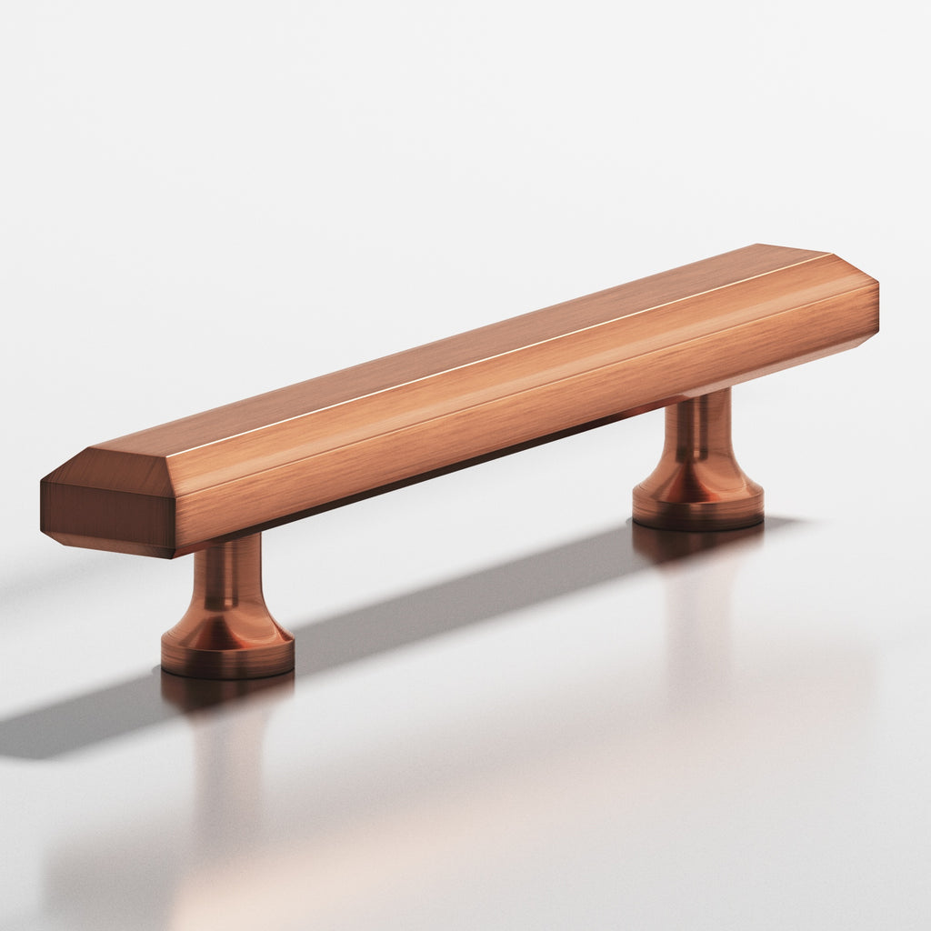 Colonial Bronze Series 273 6" Rectangular Beveled Cabinet Pull With Flared Posts Antique Copper / 6"