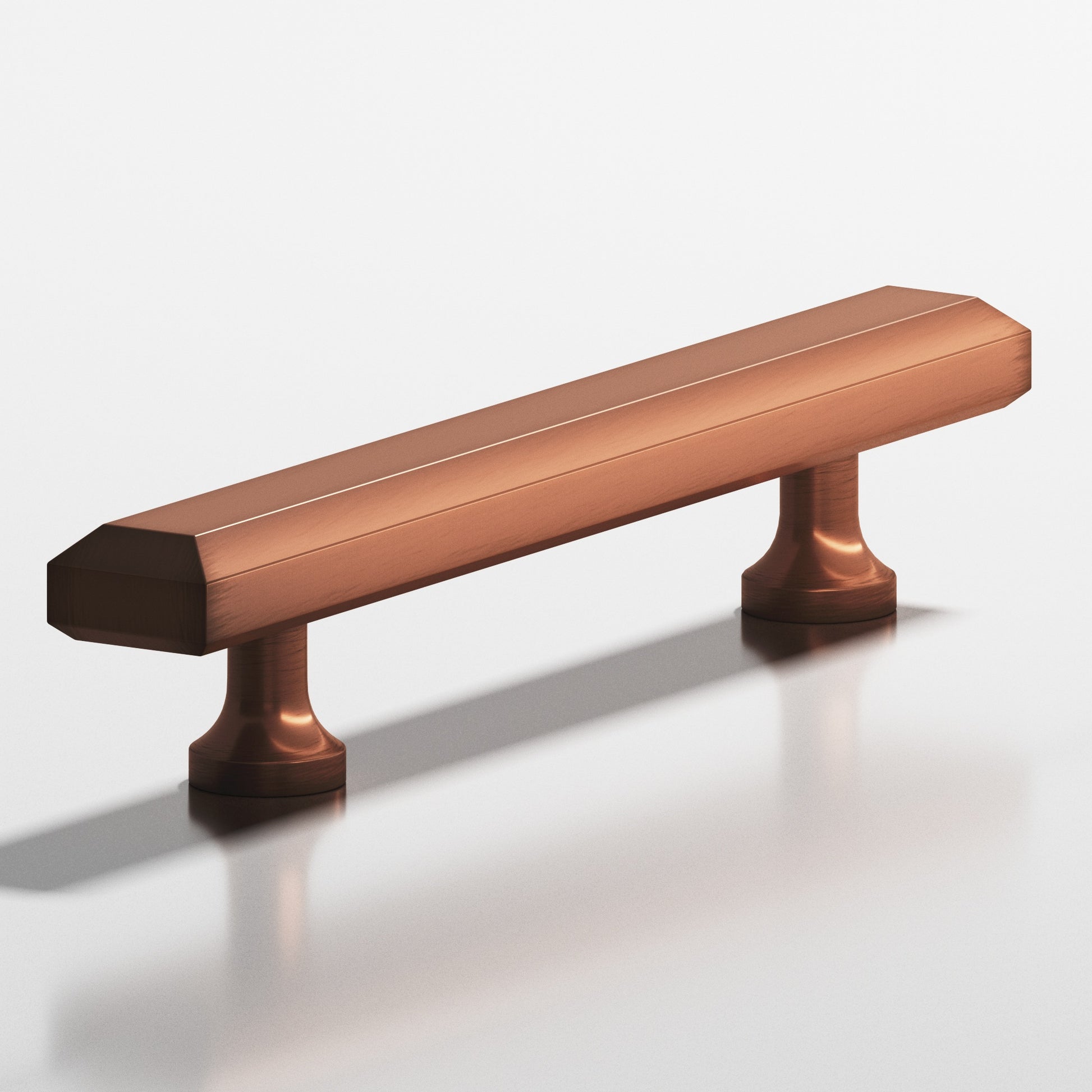 Colonial Bronze Series 276 8" Rectangular Beveled Appliance Pull With Flared Posts Matte Antique Copper / 8"