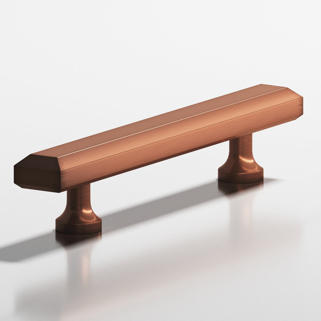 Colonial Bronze Series 273 8" Rectangular Beveled Cabinet Pull With Flared Posts Matte Antique Copper / 8"