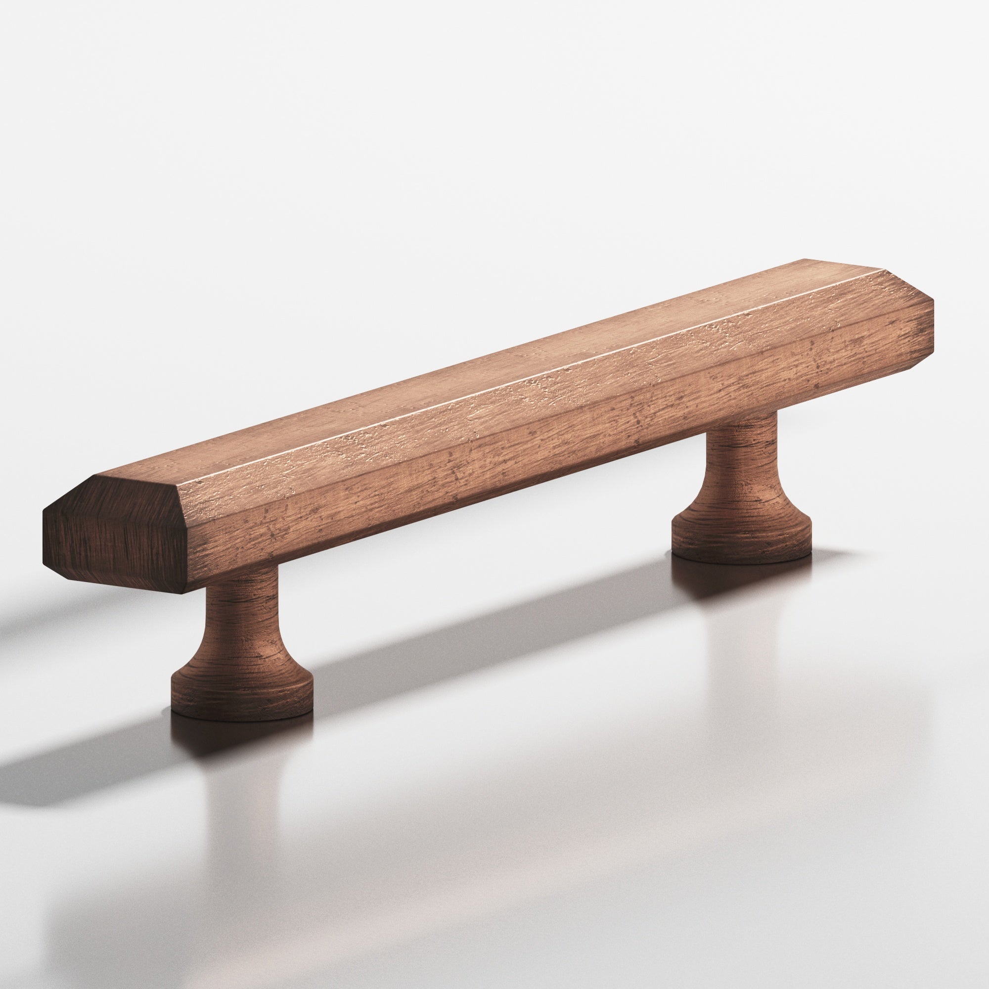 Colonial Bronze Series 273 8" Rectangular Beveled Cabinet Pull With Flared Posts Distressed Antique Copper / 8"