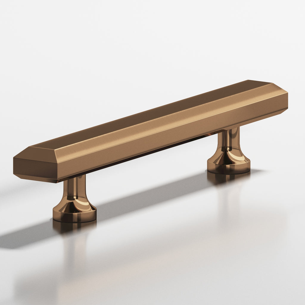Colonial Bronze Series 273 4" Rectangular Beveled Cabinet Pull With Flared Posts Polished Bronze / 4"