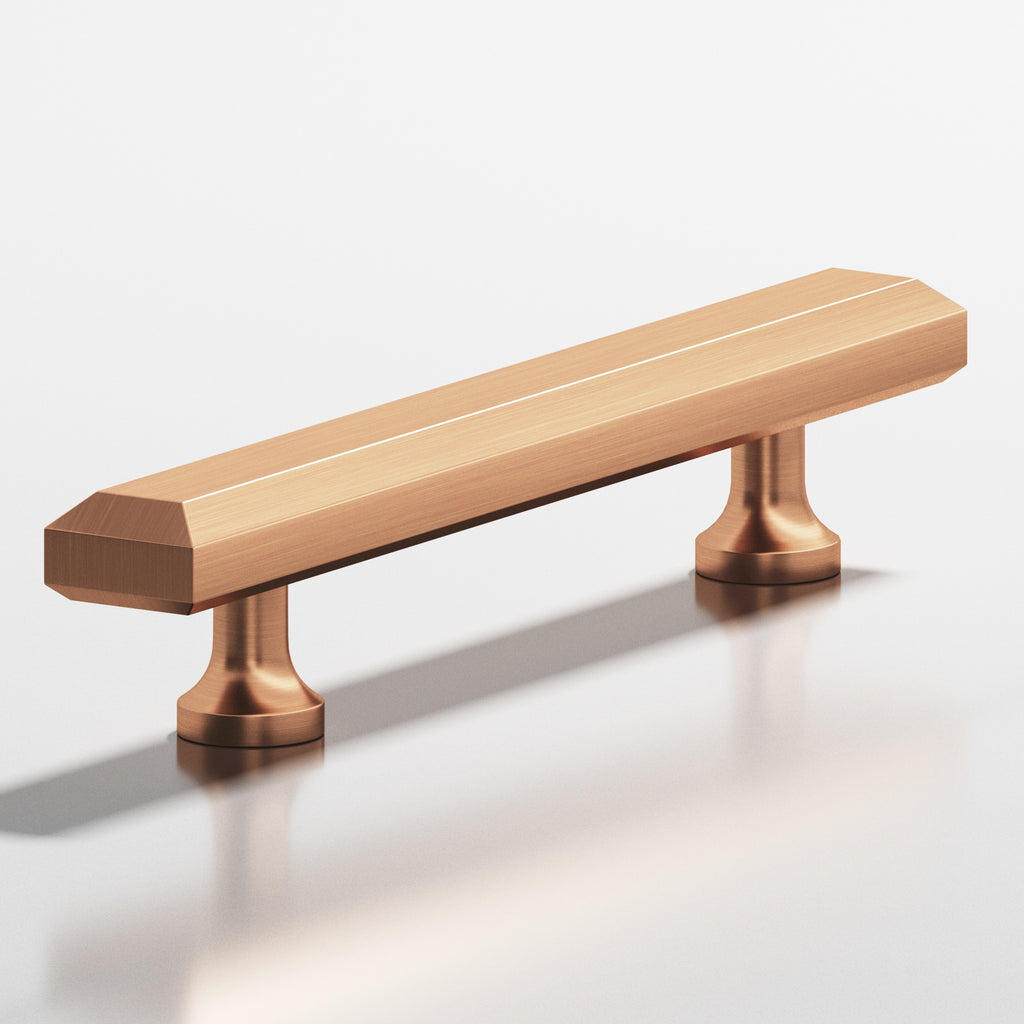 Colonial Bronze Series 273 4" Rectangular Beveled Cabinet Pull With Flared Posts Satin Bronze / 4"