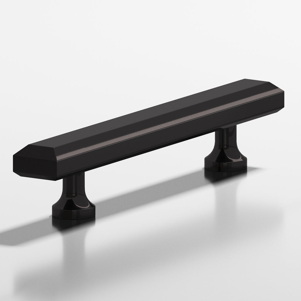 Colonial Bronze Series 273 10" Rectangular Beveled Cabinet Pull With Flared Posts Satin Black / 10"