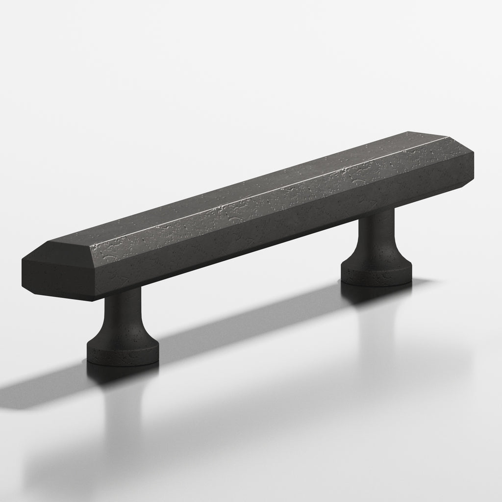Colonial Bronze Series 272 6" Rectangular Beveled Cabinet Pull With Flared Posts Distressed Satin Black / 6"