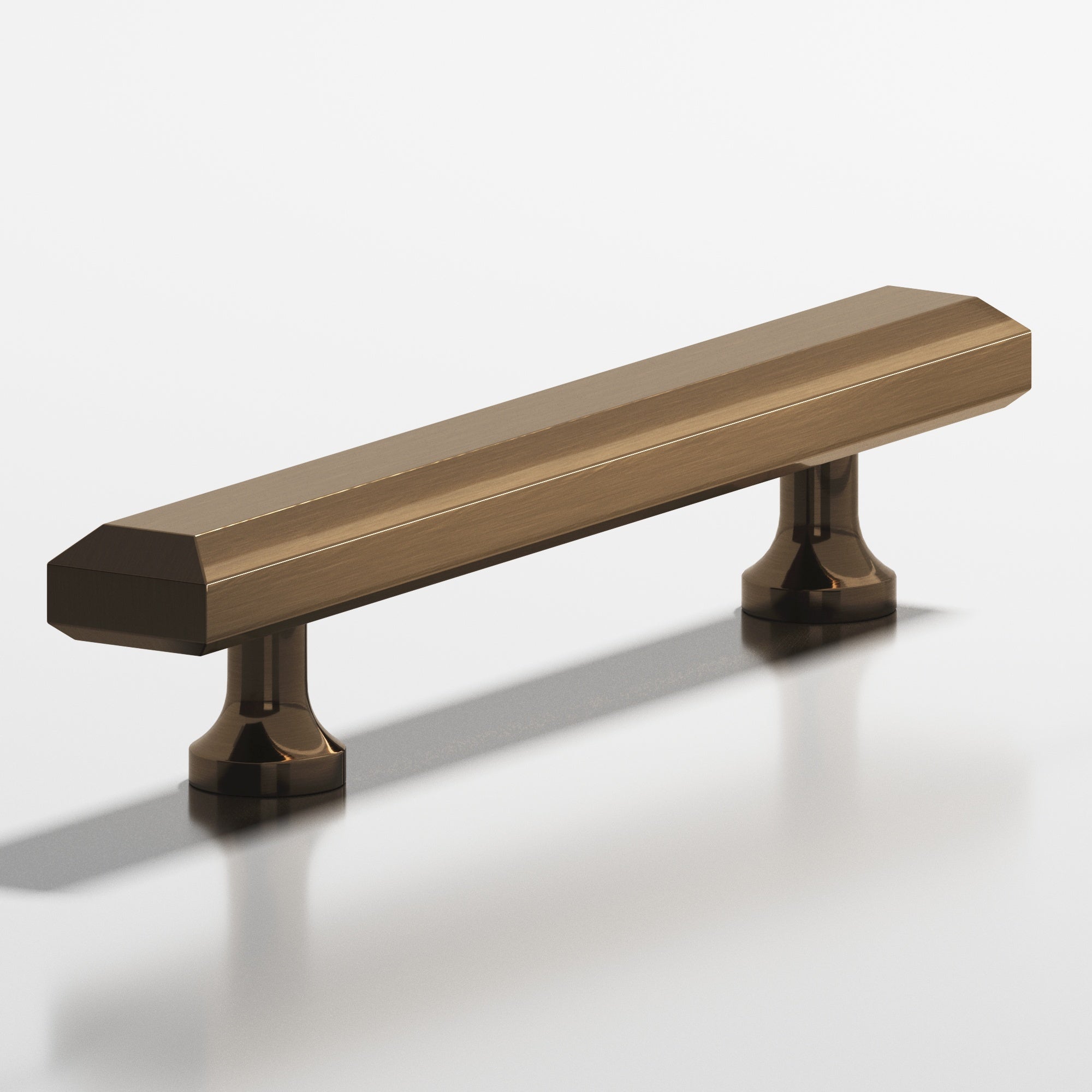 Colonial Bronze Series 272 10" Rectangular Beveled Cabinet Pull With Flared Posts Light Statuary Bronze / 10"