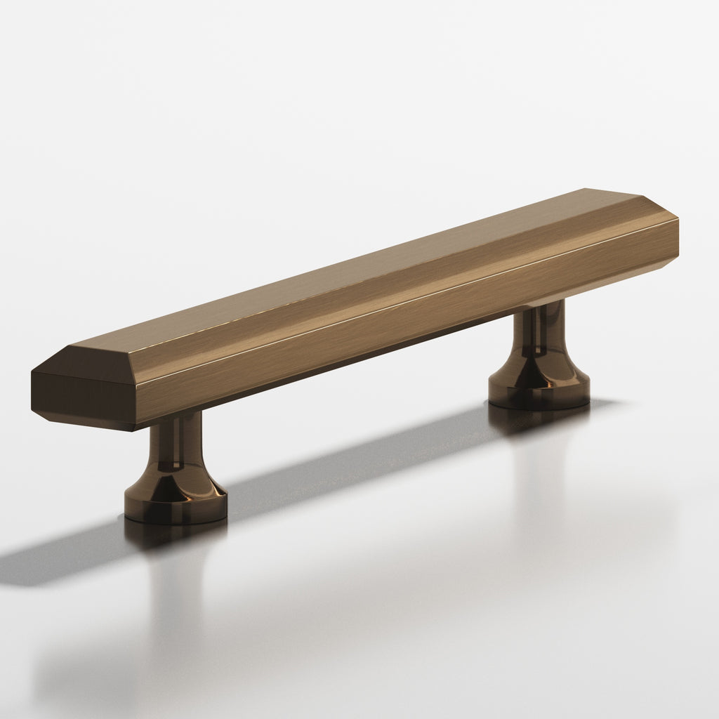 Colonial Bronze Series 273 6" Rectangular Beveled Cabinet Pull With Flared Posts Light Statuary Bronze / 6"