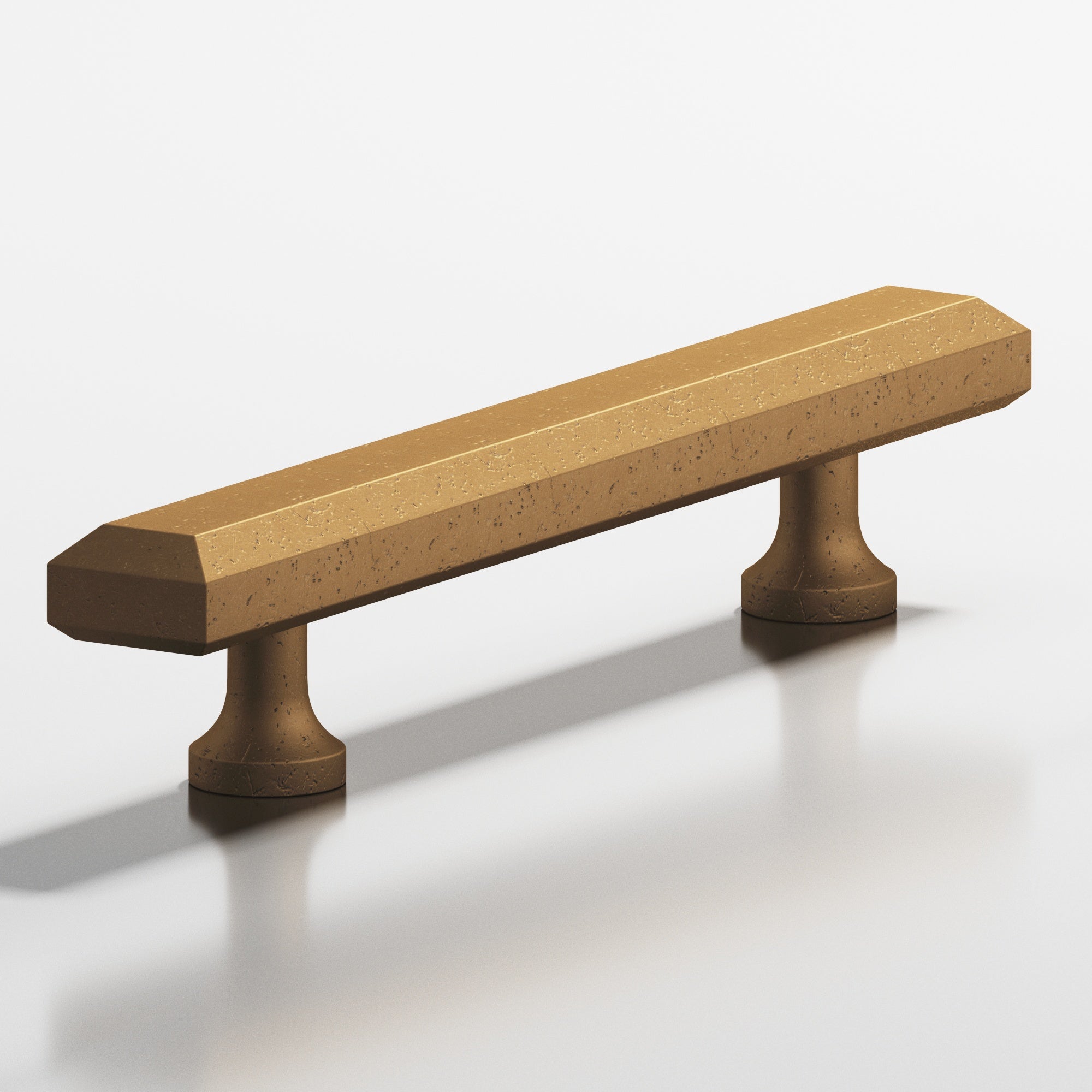 Colonial Bronze Series 273 10" Rectangular Beveled Cabinet Pull With Flared Posts Distressed Light Statuary Bronze / 10"