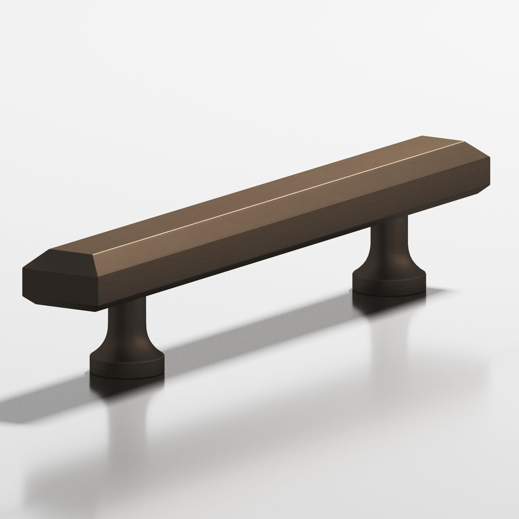 Colonial Bronze Series 273 4" Rectangular Beveled Cabinet Pull With Flared Posts Heritage Bronze / 4"