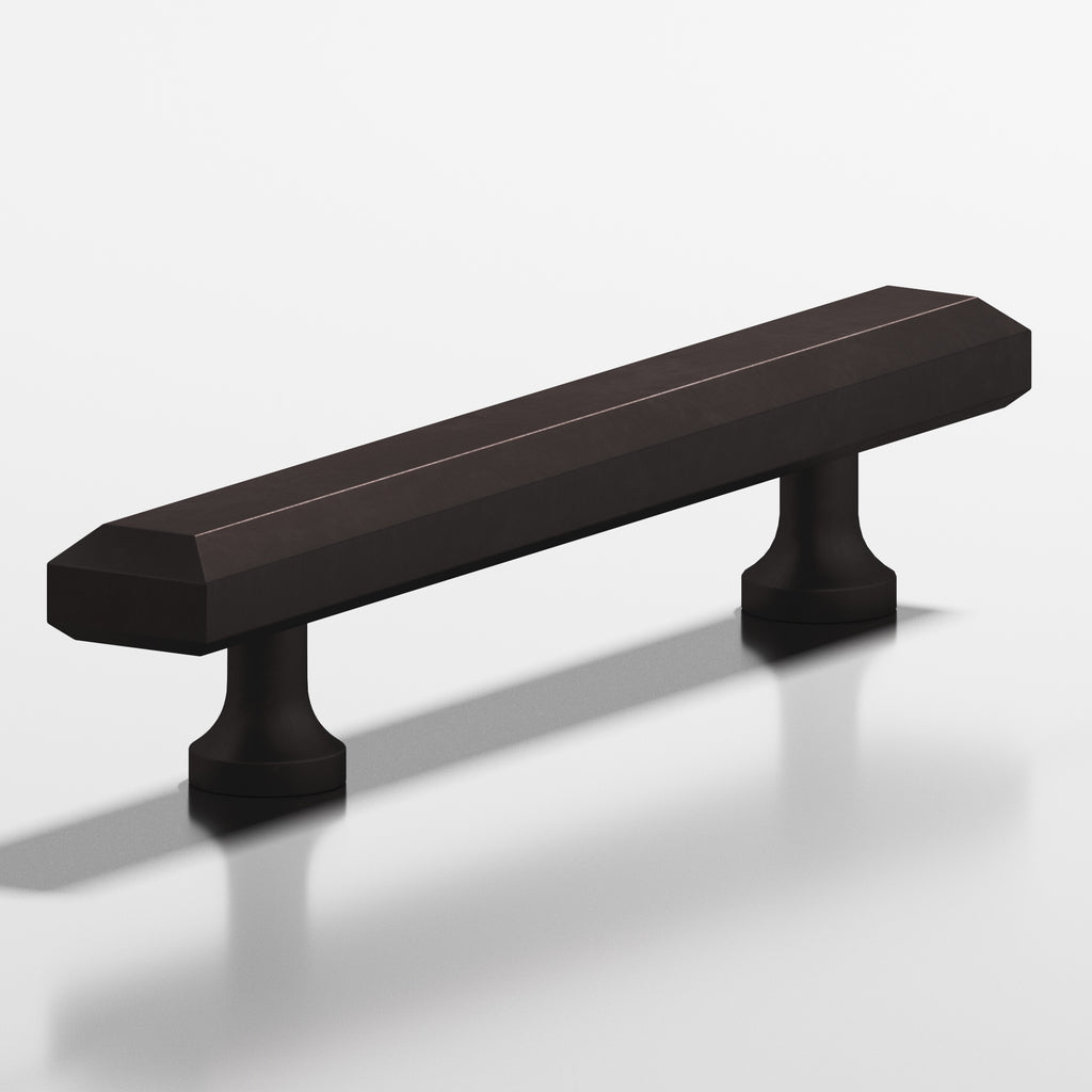 Colonial Bronze Series 273 4" Rectangular Beveled Cabinet Pull With Flared Posts Matte Dark Statuary Bronze / 4"