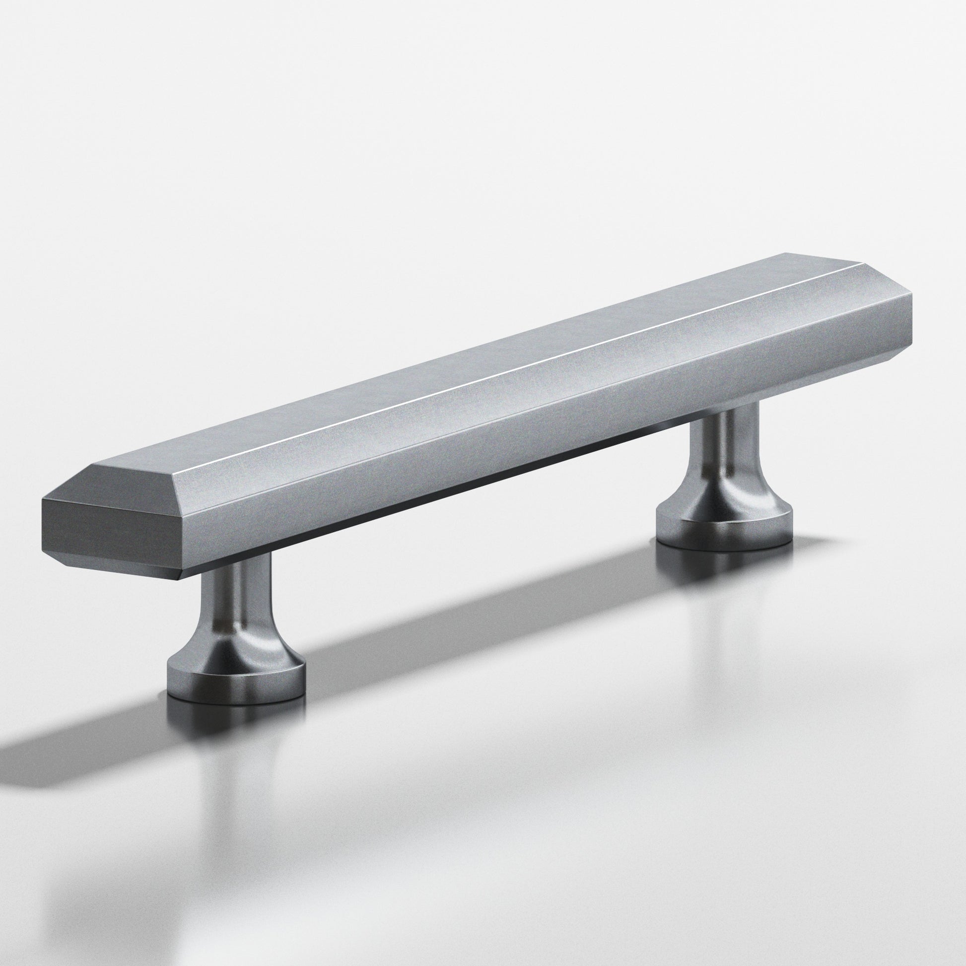 Colonial Bronze Series 272 10" Rectangular Beveled Cabinet Pull With Flared Posts Satin Chrome / 10"