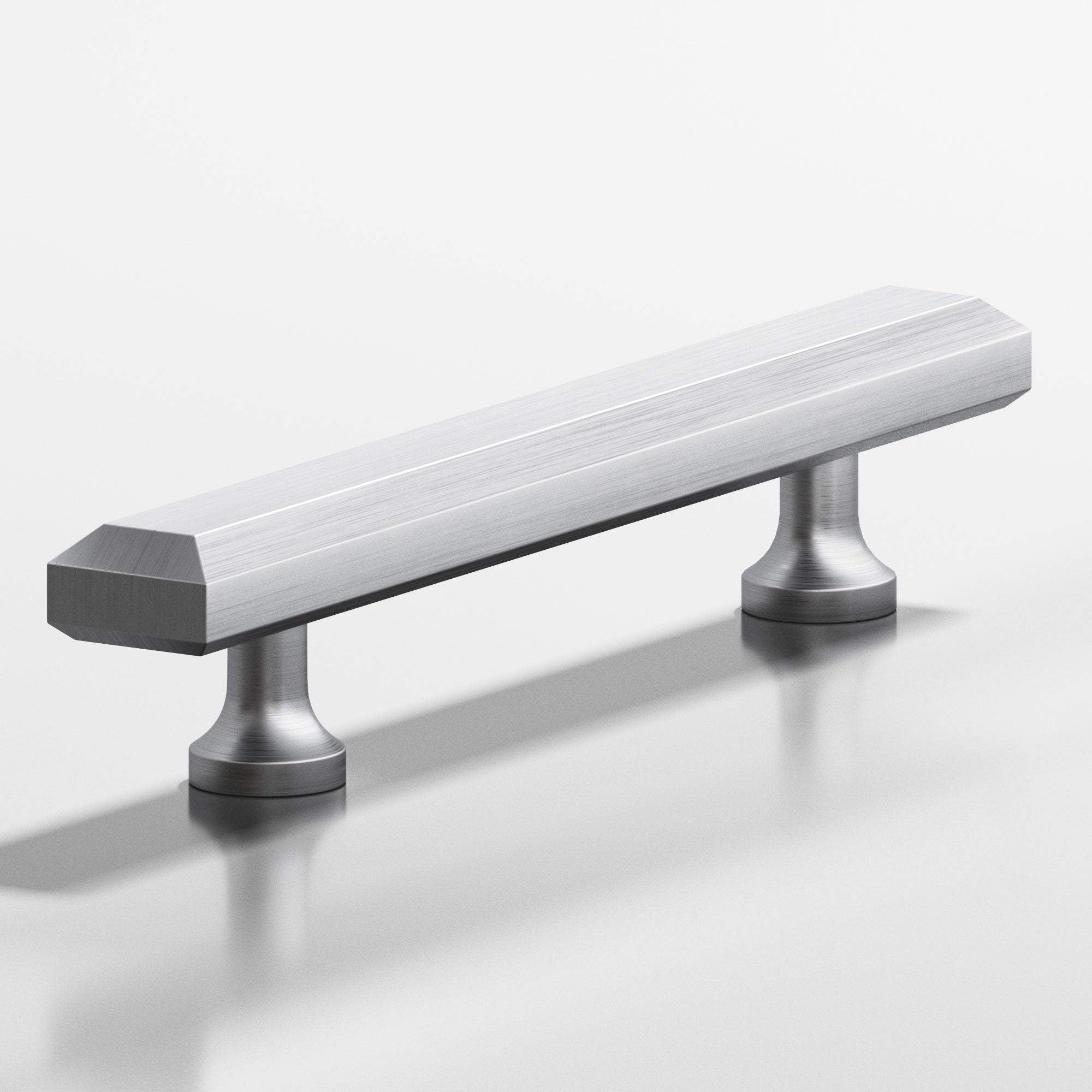 Colonial Bronze Series 273 6" Rectangular Beveled Cabinet Pull With Flared Posts Matte Satin Chrome / 6"