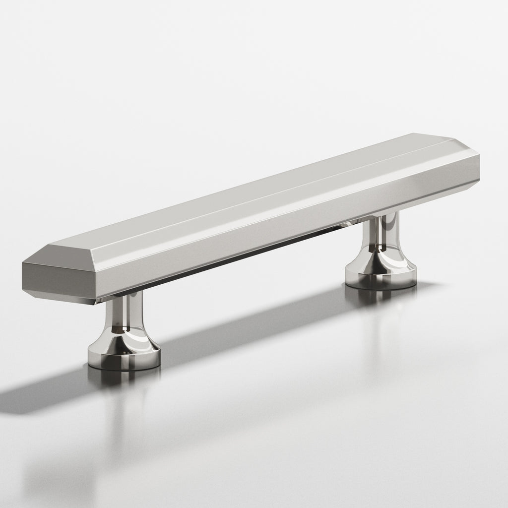 Colonial Bronze Series 272 6" Rectangular Beveled Cabinet Pull With Flared Posts Polished Nickel / 6"