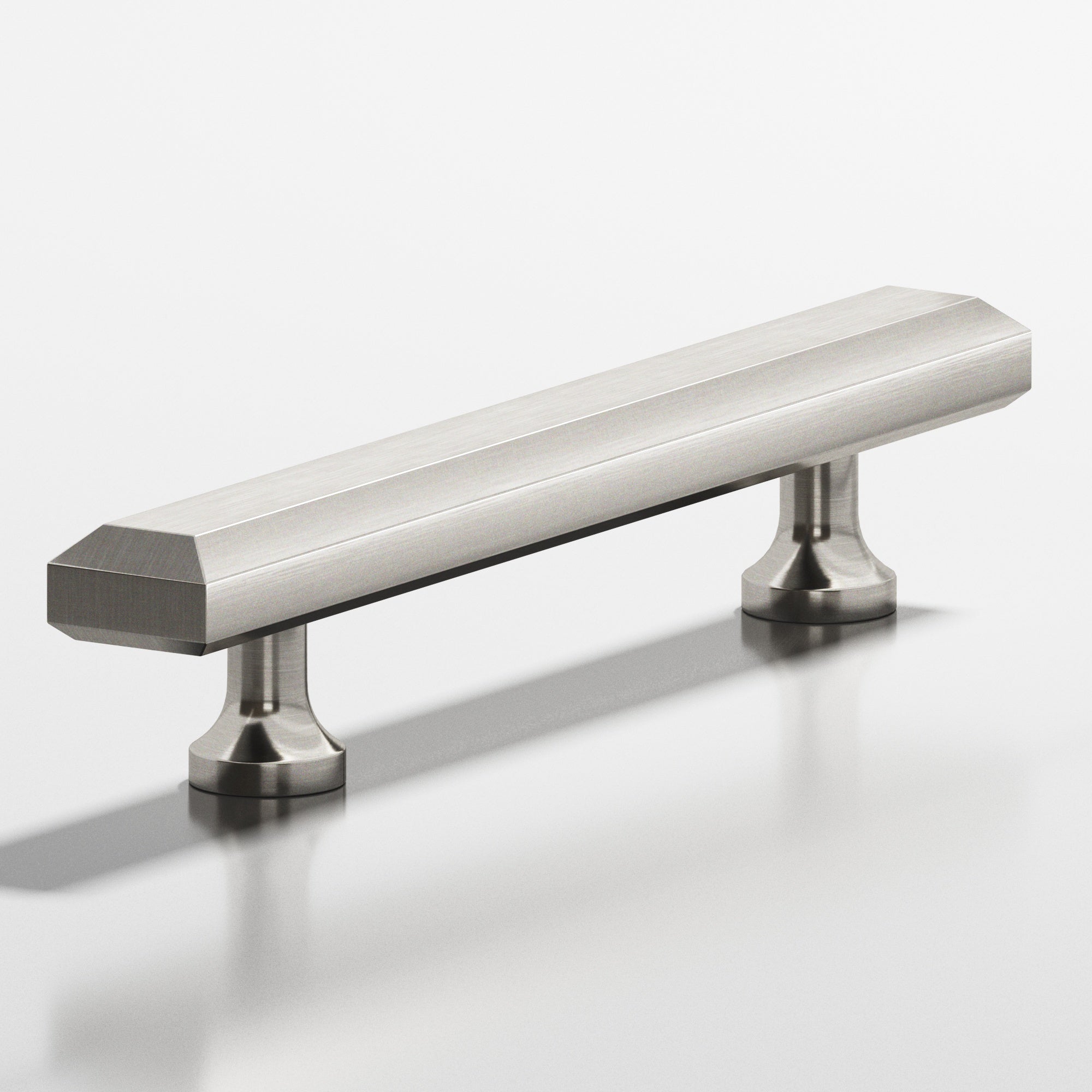 Colonial Bronze Series 272 4" Rectangular Beveled Cabinet Pull With Flared Posts Satin Nickel / 4"