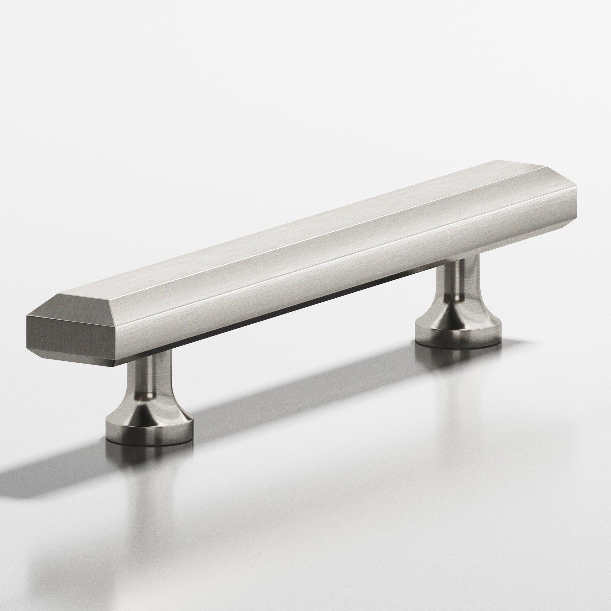 Colonial Bronze Series 276 8" Rectangular Beveled Appliance Pull With Flared Posts Satin Nickel / 8"