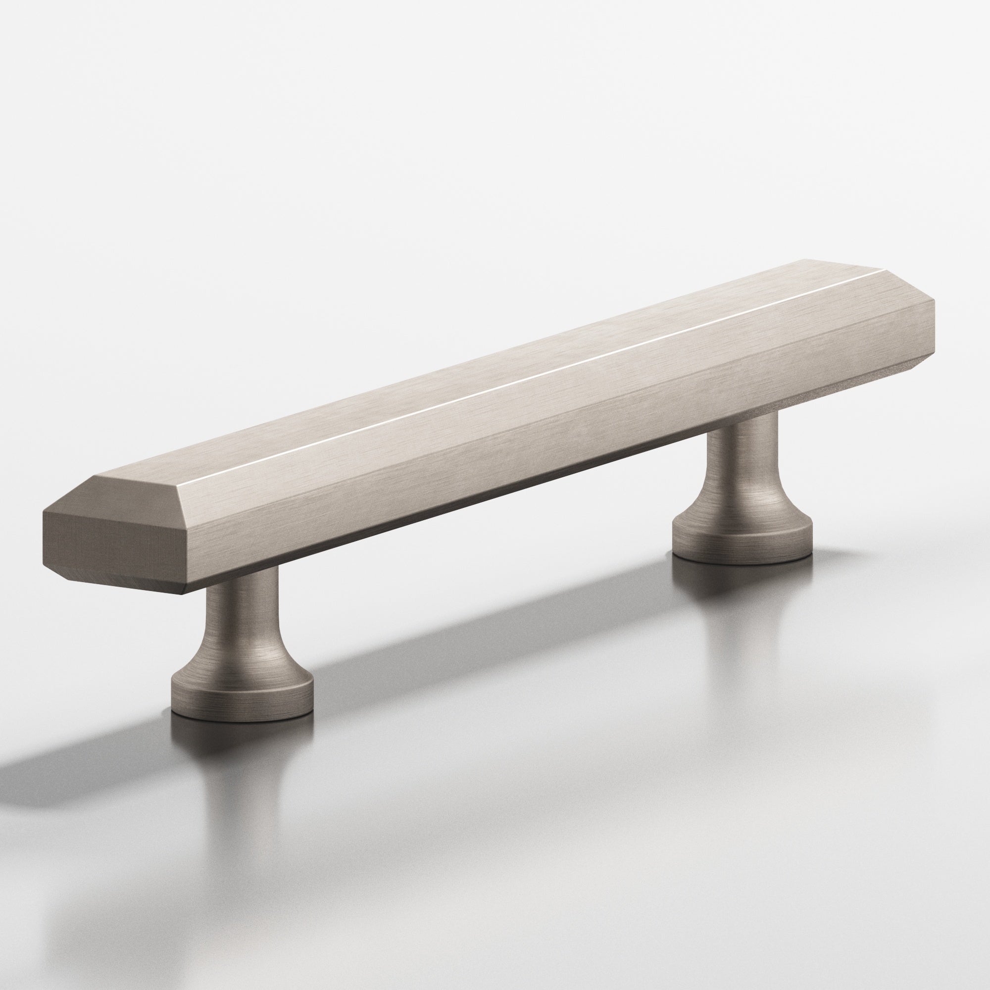 Colonial Bronze Series 272 4" Rectangular Beveled Cabinet Pull With Flared Posts Matte Satin Nickel / 4"